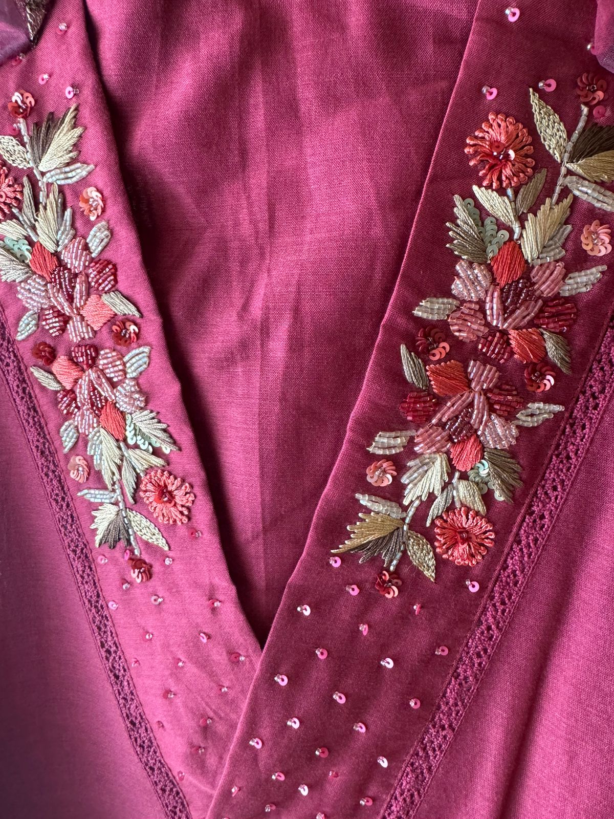 Pure cotton chanderi Unstitched kurta