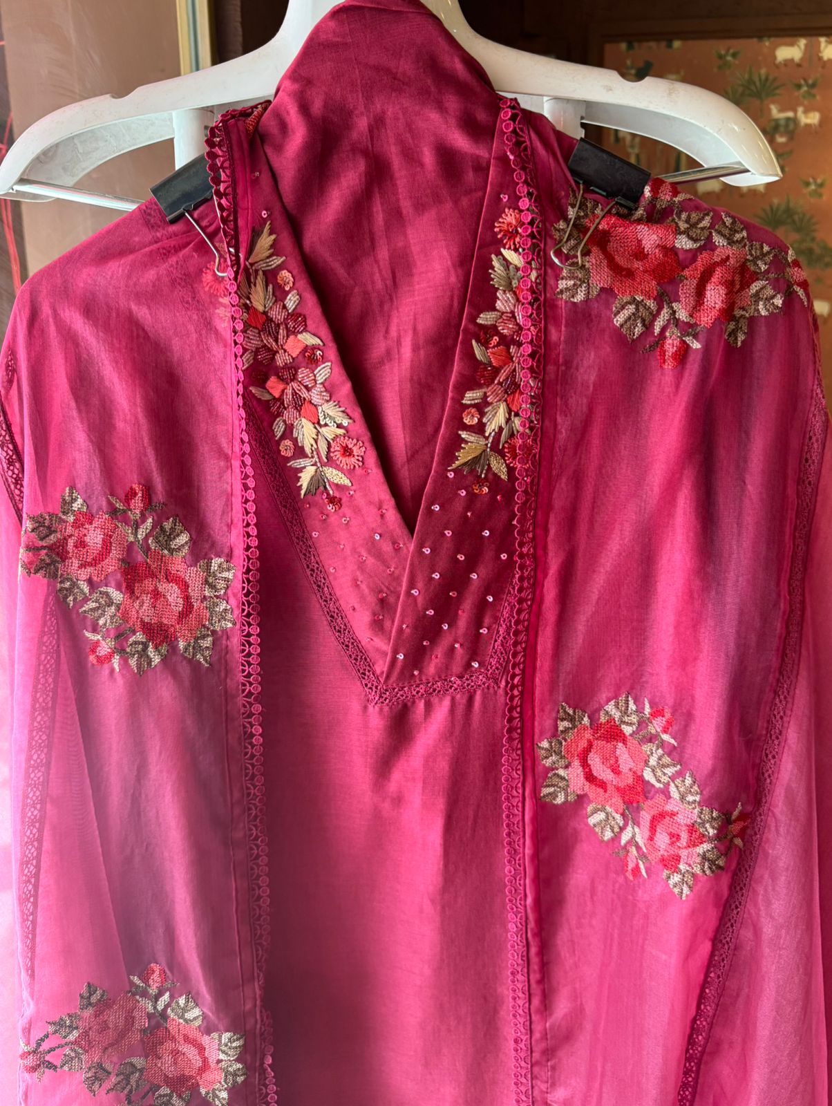 Pure cotton chanderi Unstitched kurta