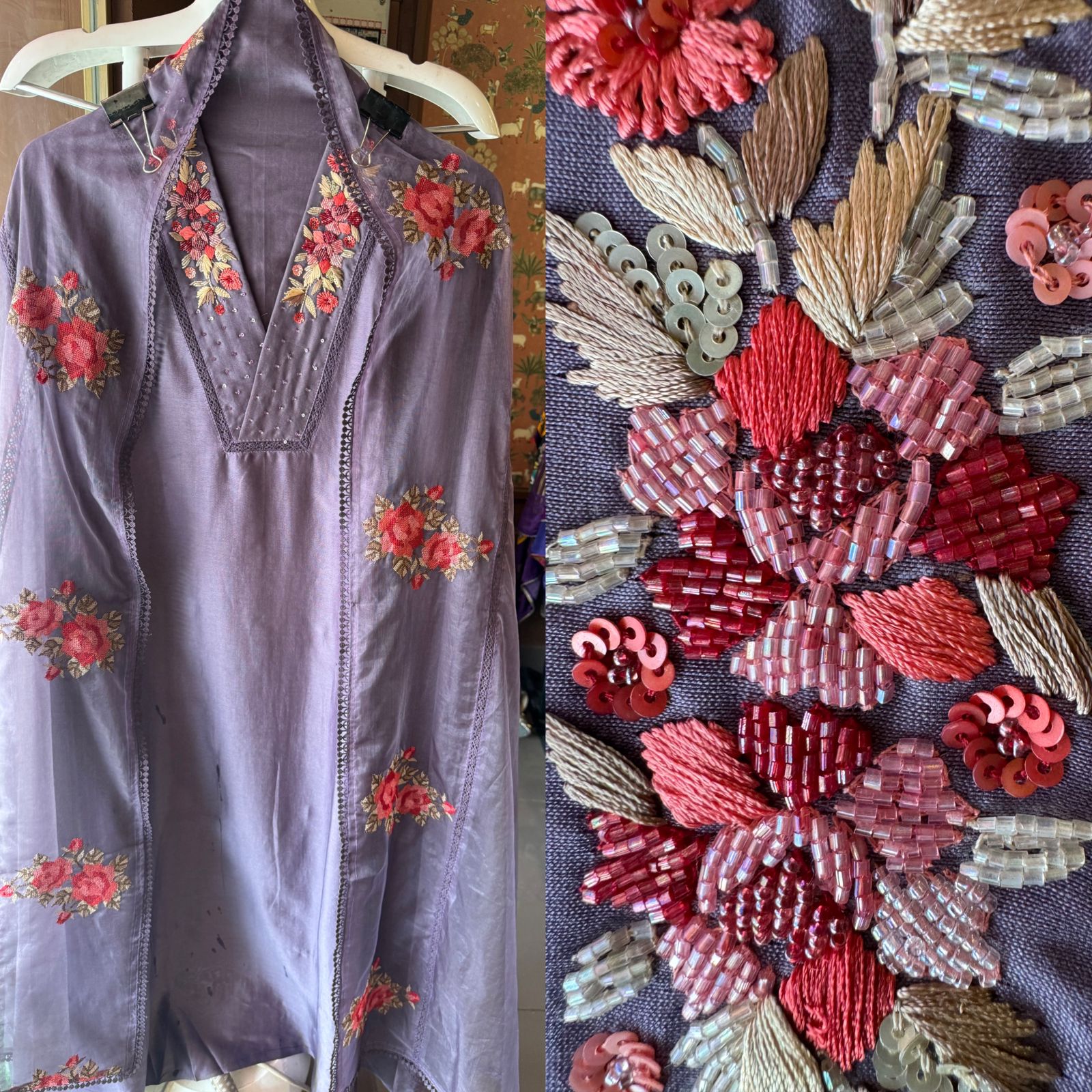 Pure cotton chanderi Unstitched kurta