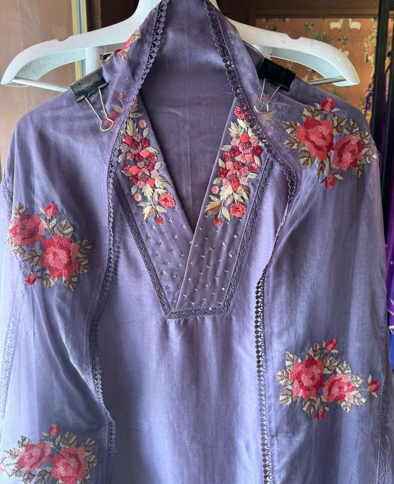 Pure cotton chanderi Unstitched kurta