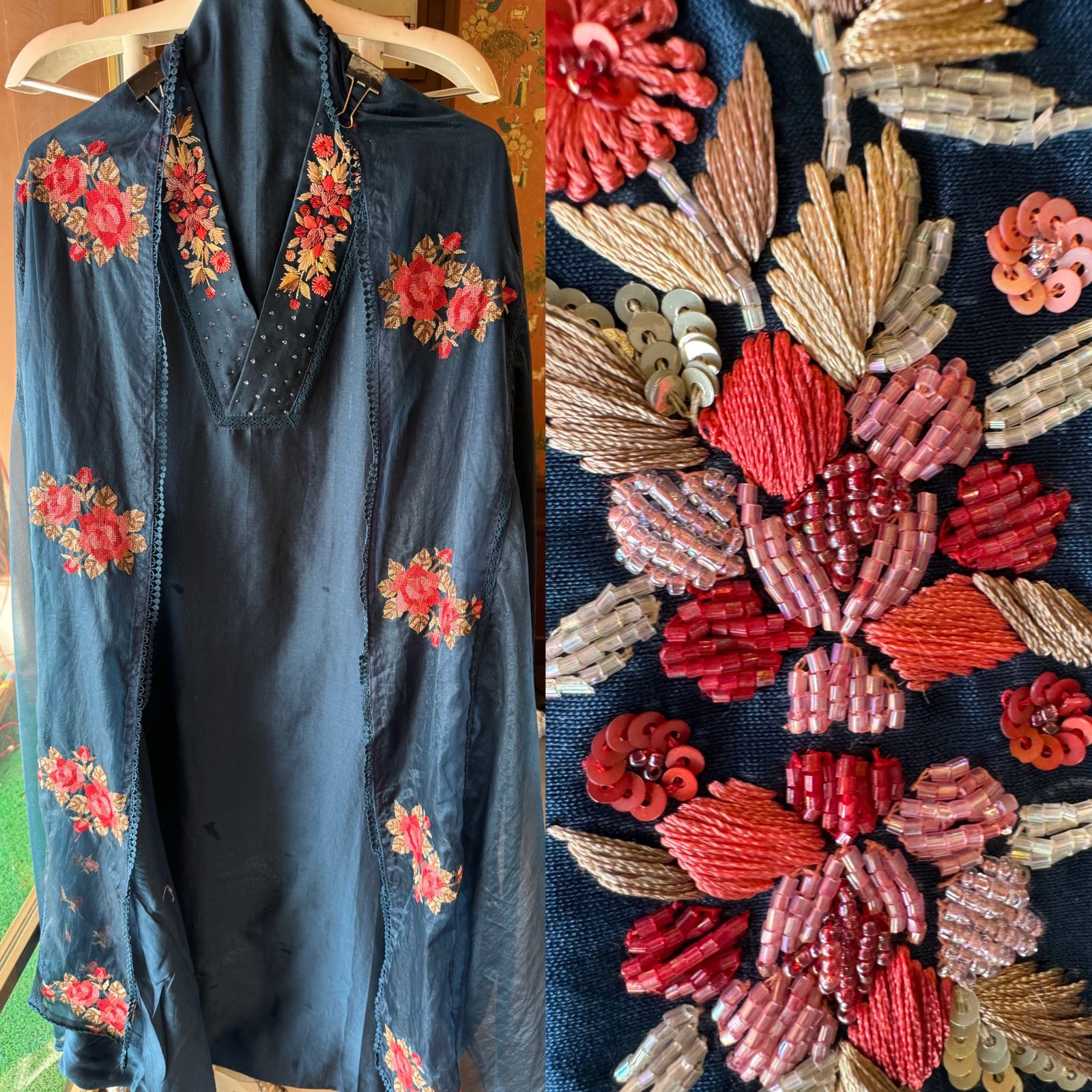 Pure cotton chanderi Unstitched kurta