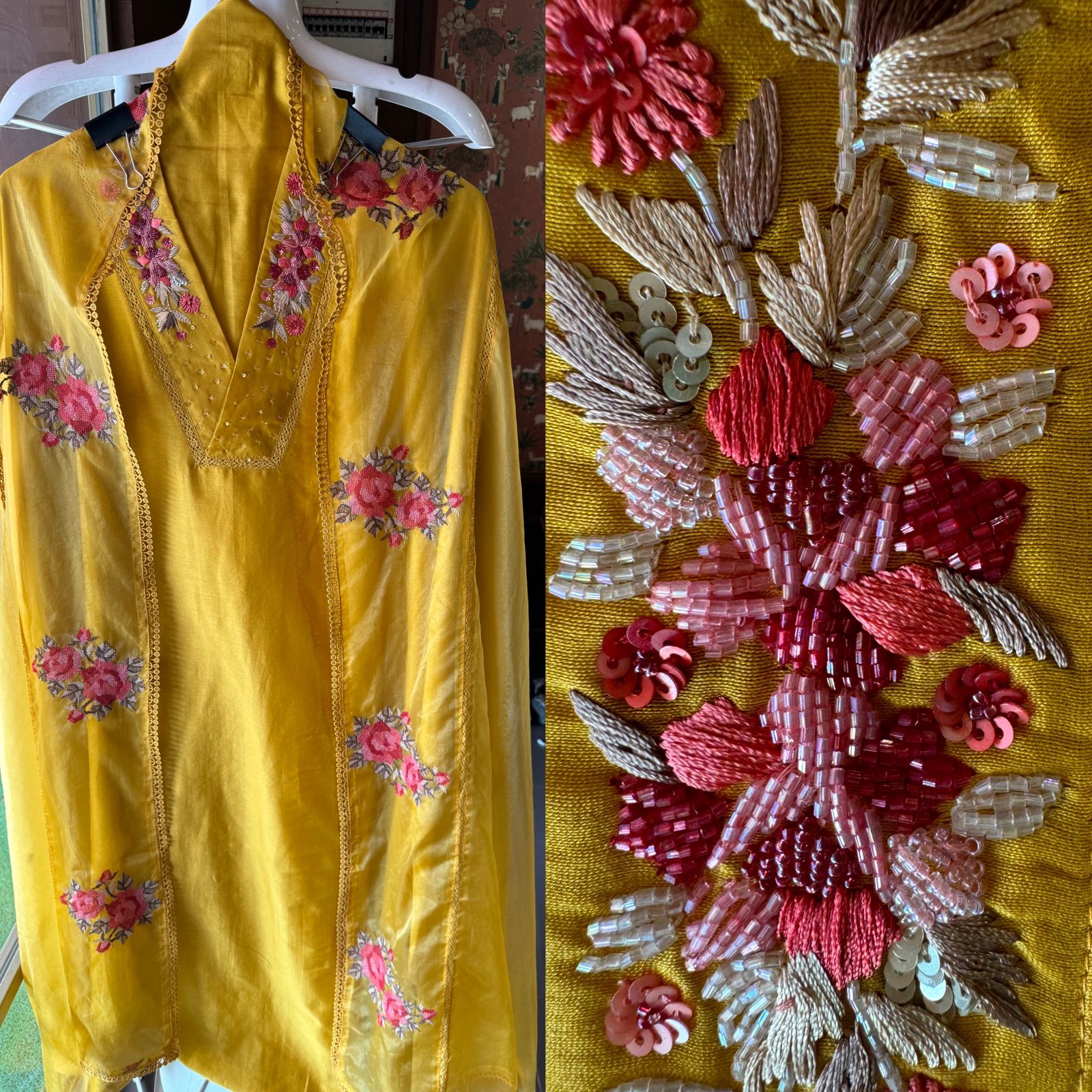 Pure cotton chanderi Unstitched kurta