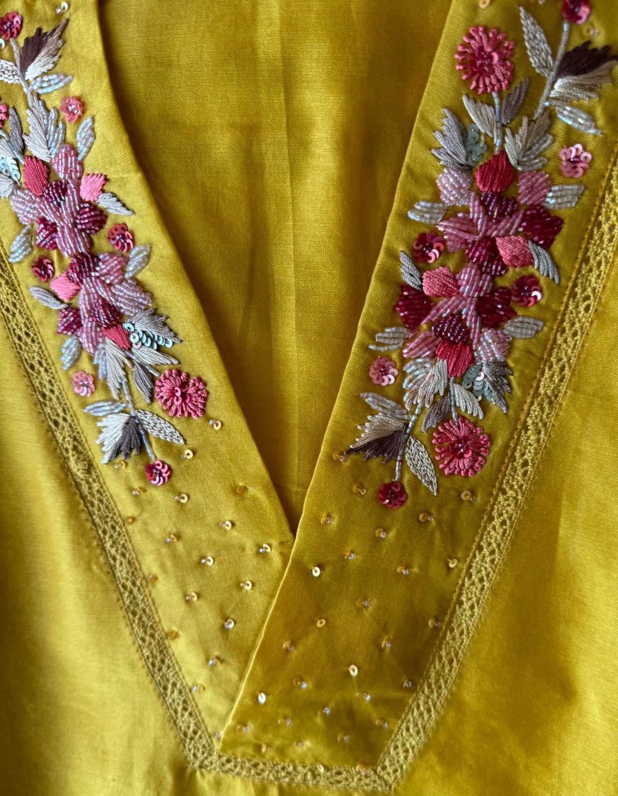 Pure cotton chanderi Unstitched kurta