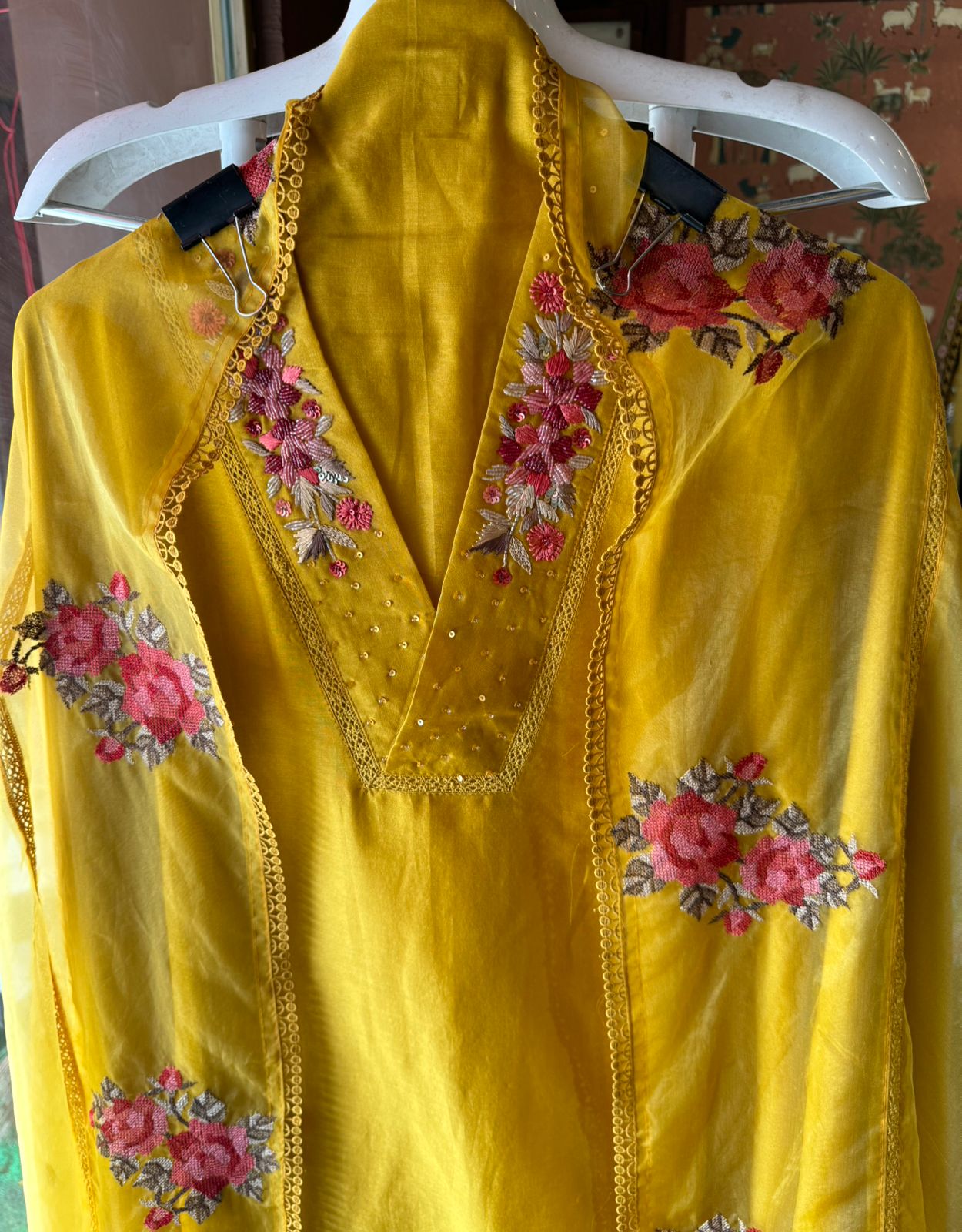 Pure cotton chanderi Unstitched kurta