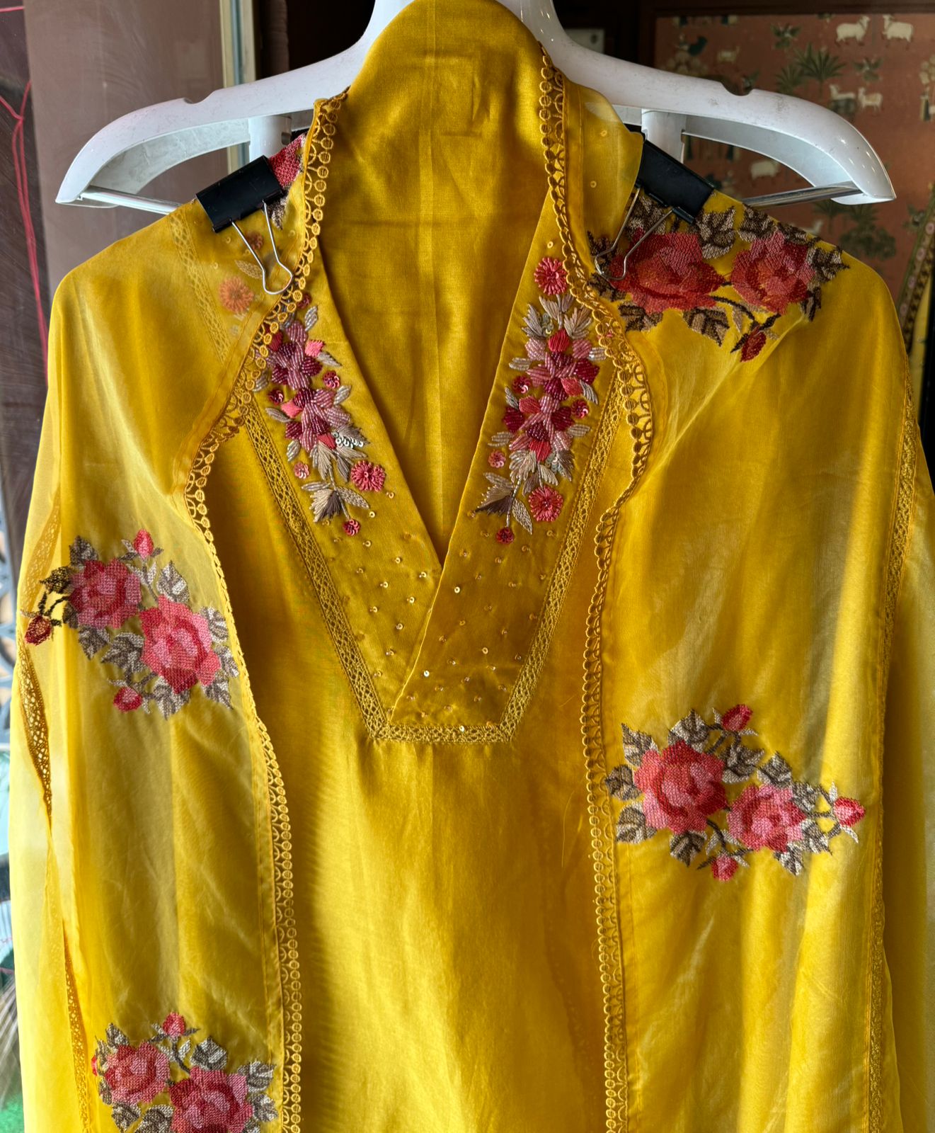 Pure cotton chanderi Unstitched kurta