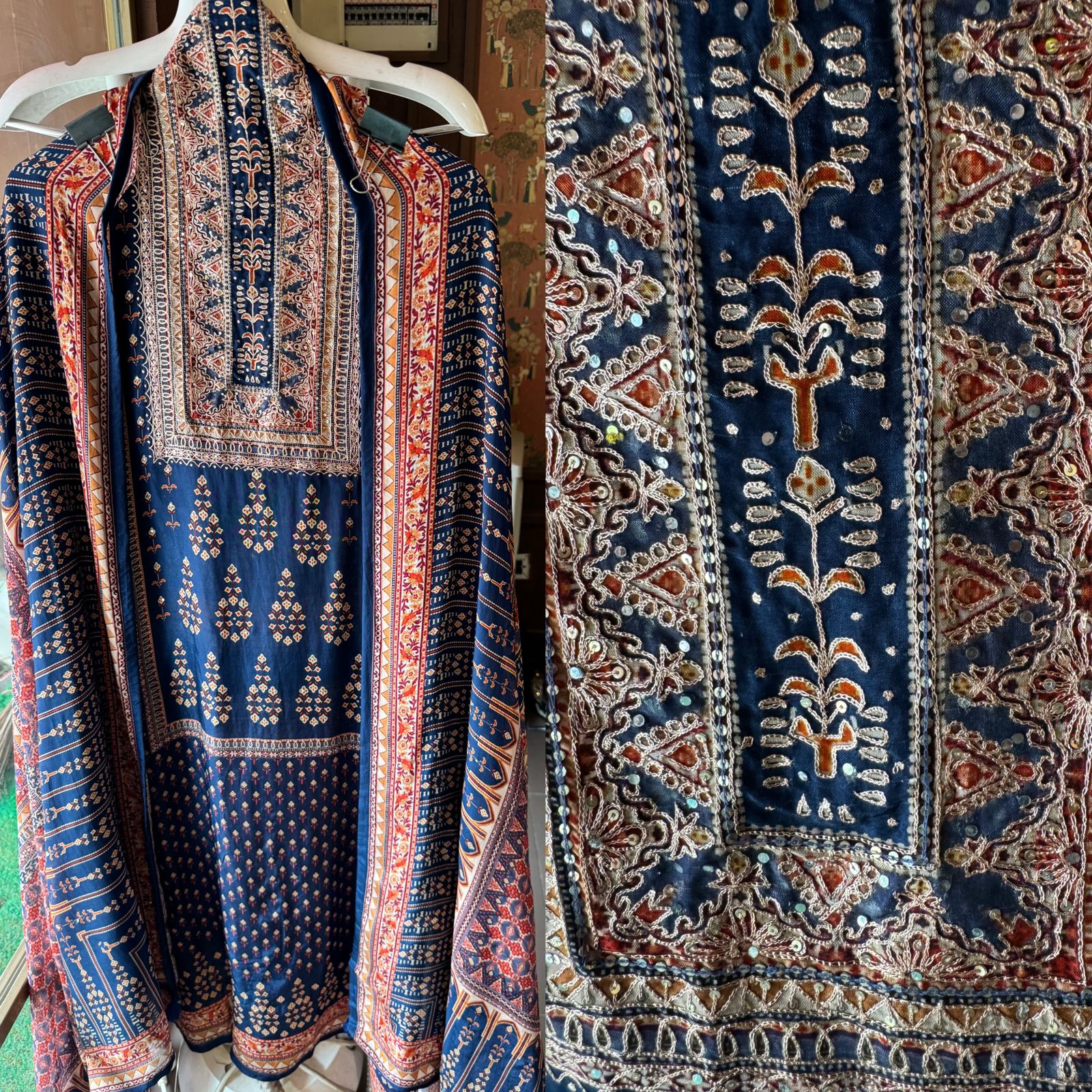 Pure Crepe Jaipuri printed shirt