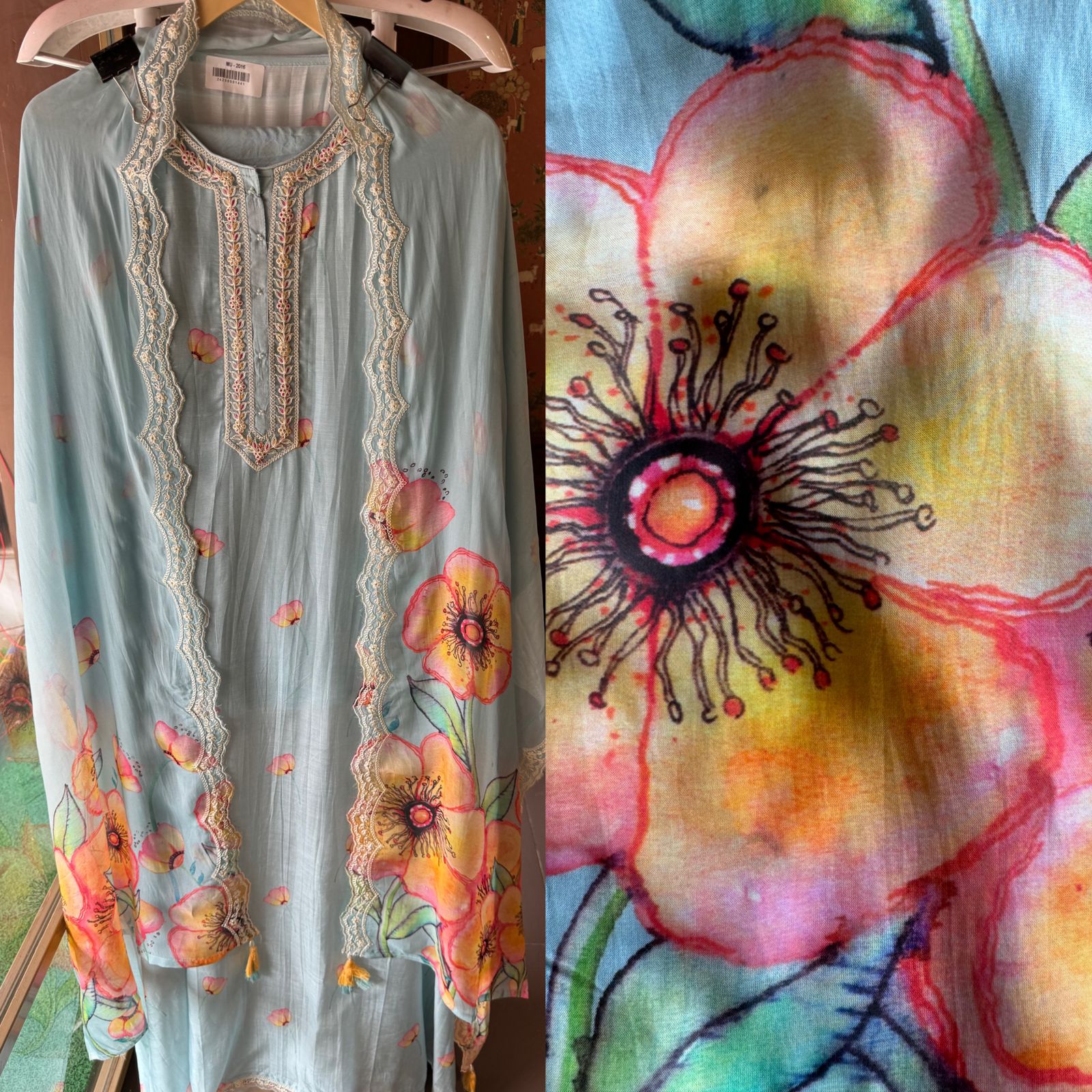 Pure Muslin digital printed shirt