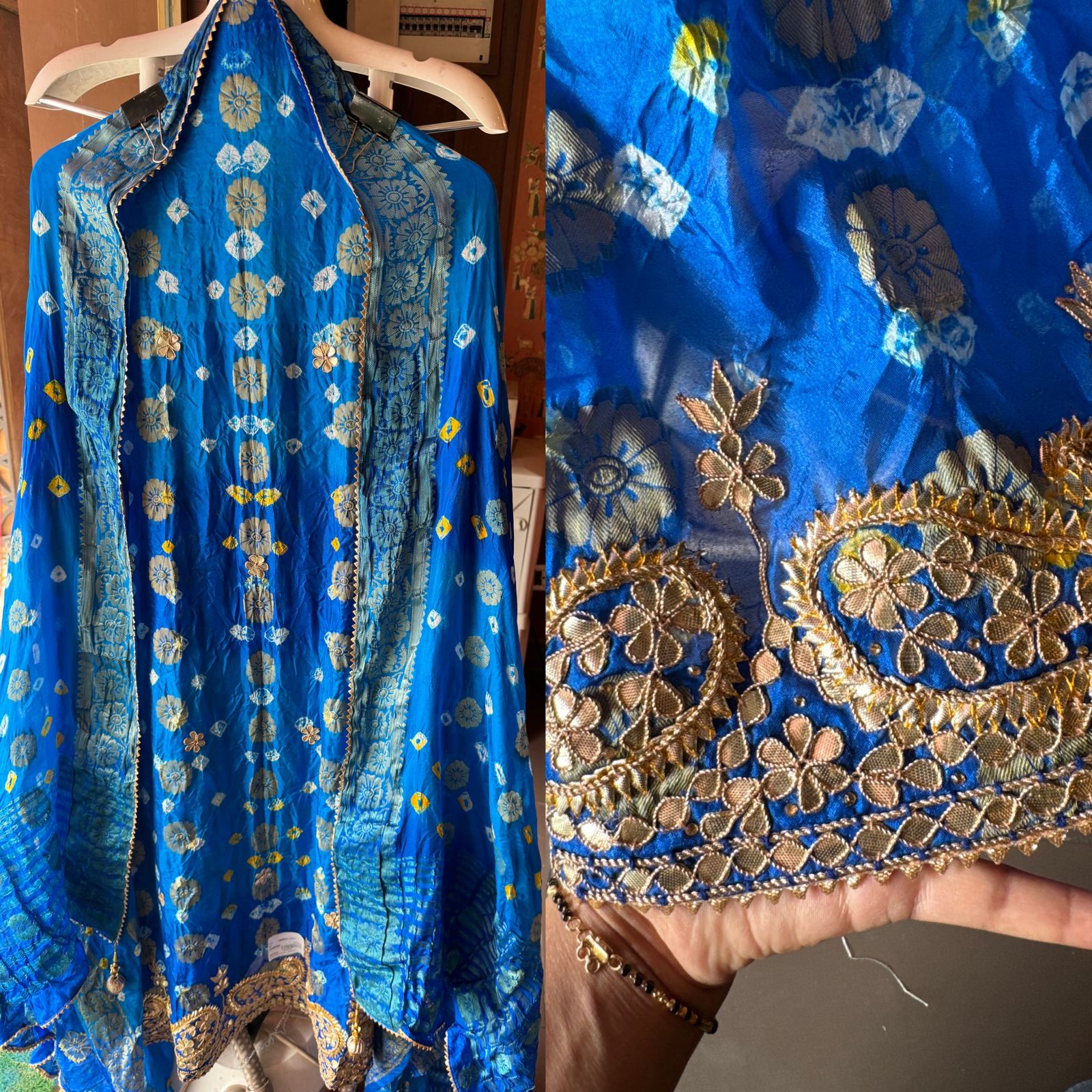 Crushed bandhani silk Suits