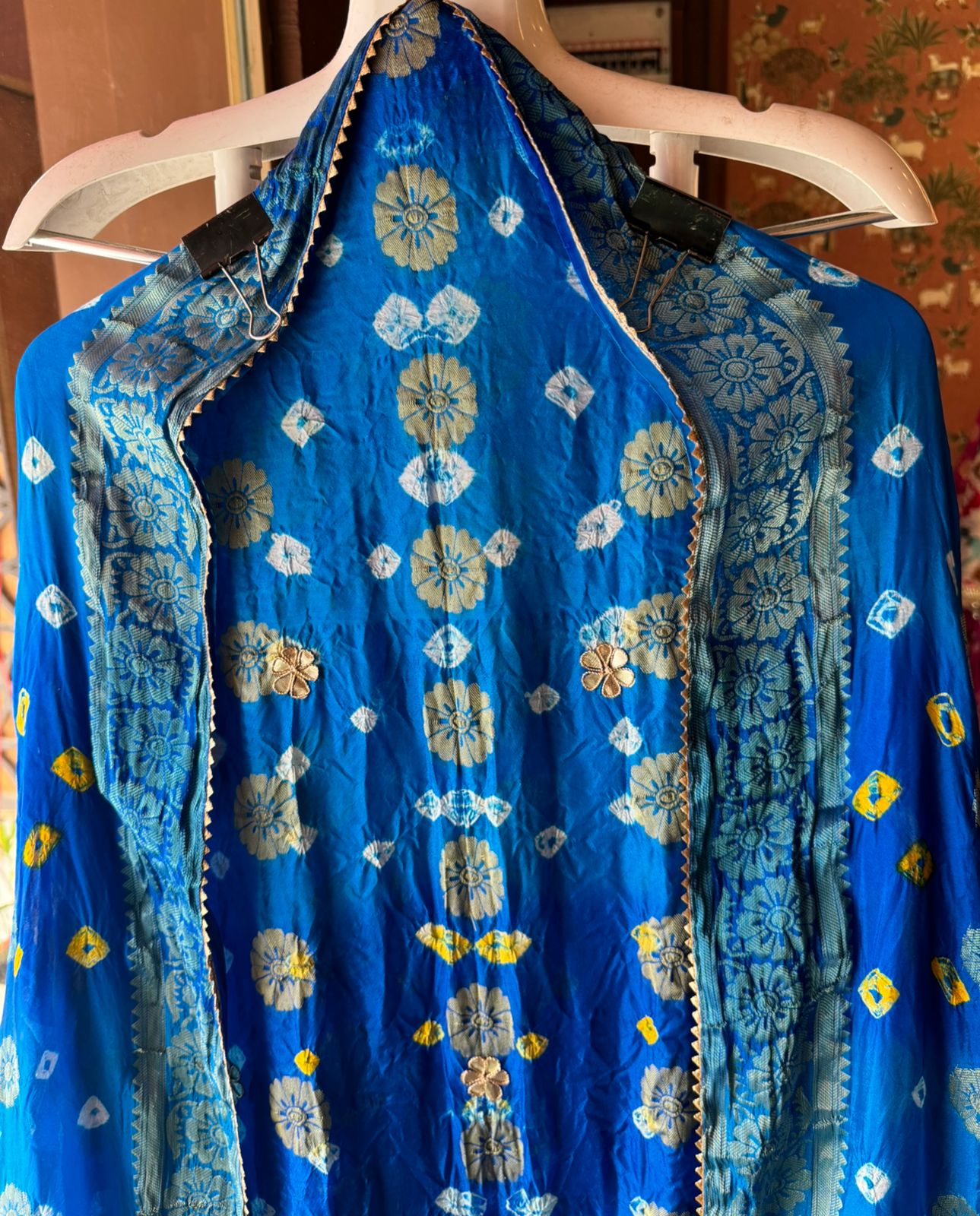 Crushed bandhani silk Suits