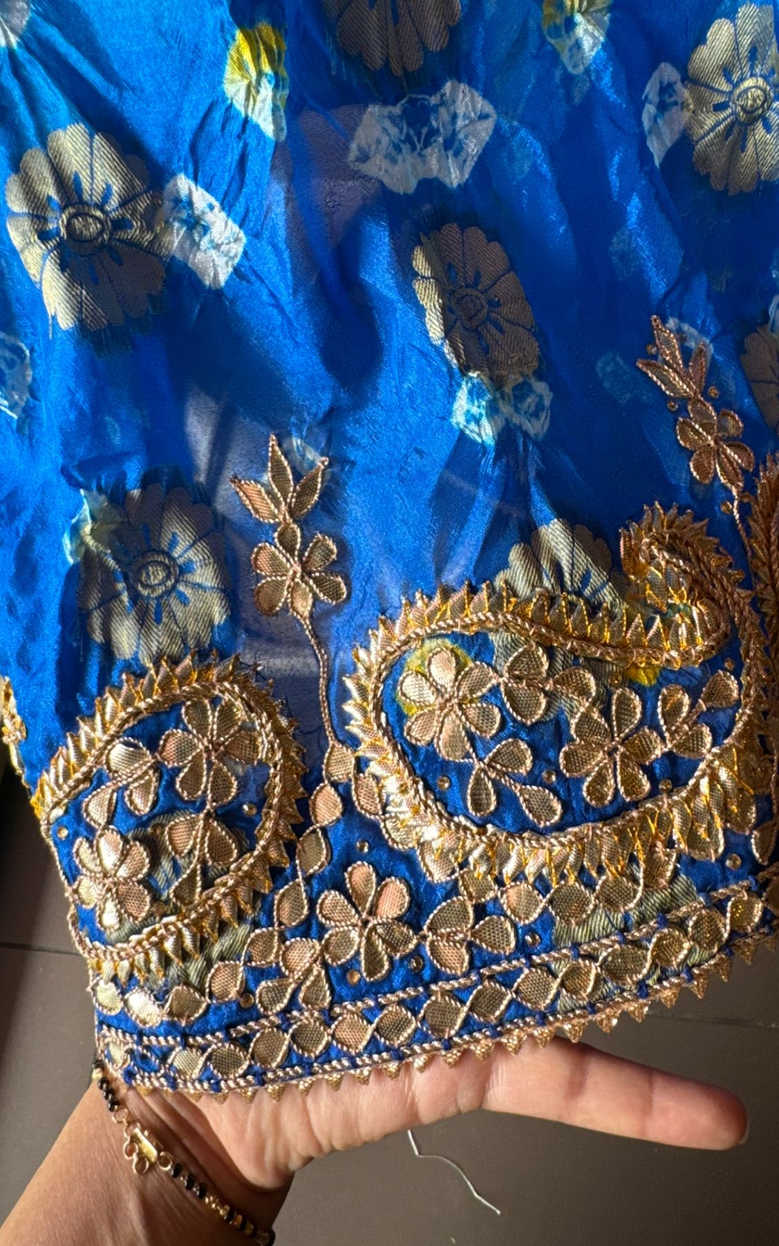 Crushed bandhani silk Suits