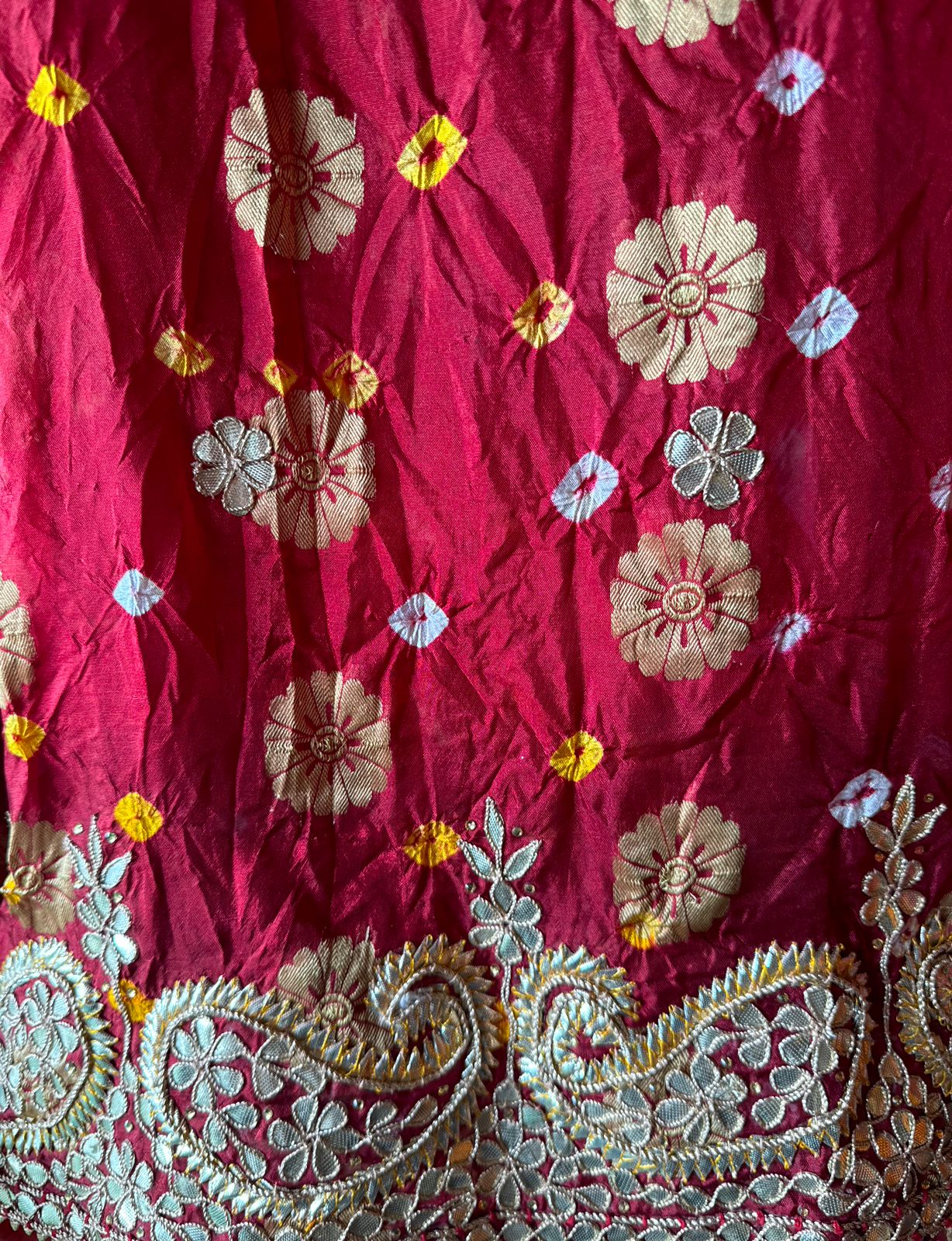 Crushed bandhani silk Suits