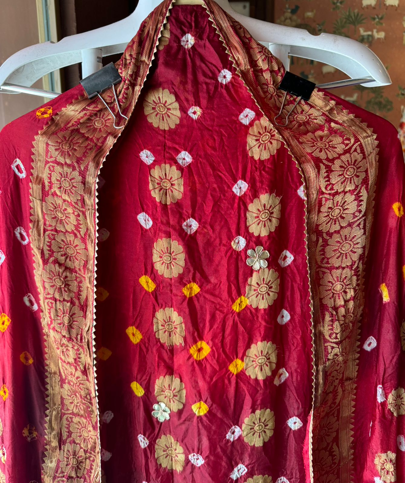 Crushed bandhani silk Suits
