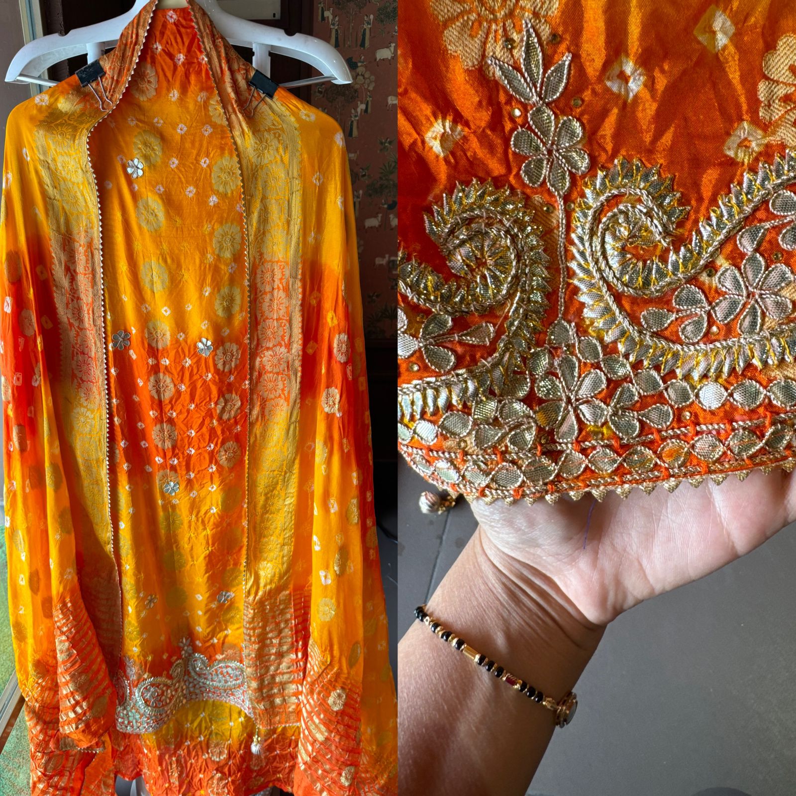 Crushed bandhani silk Suits