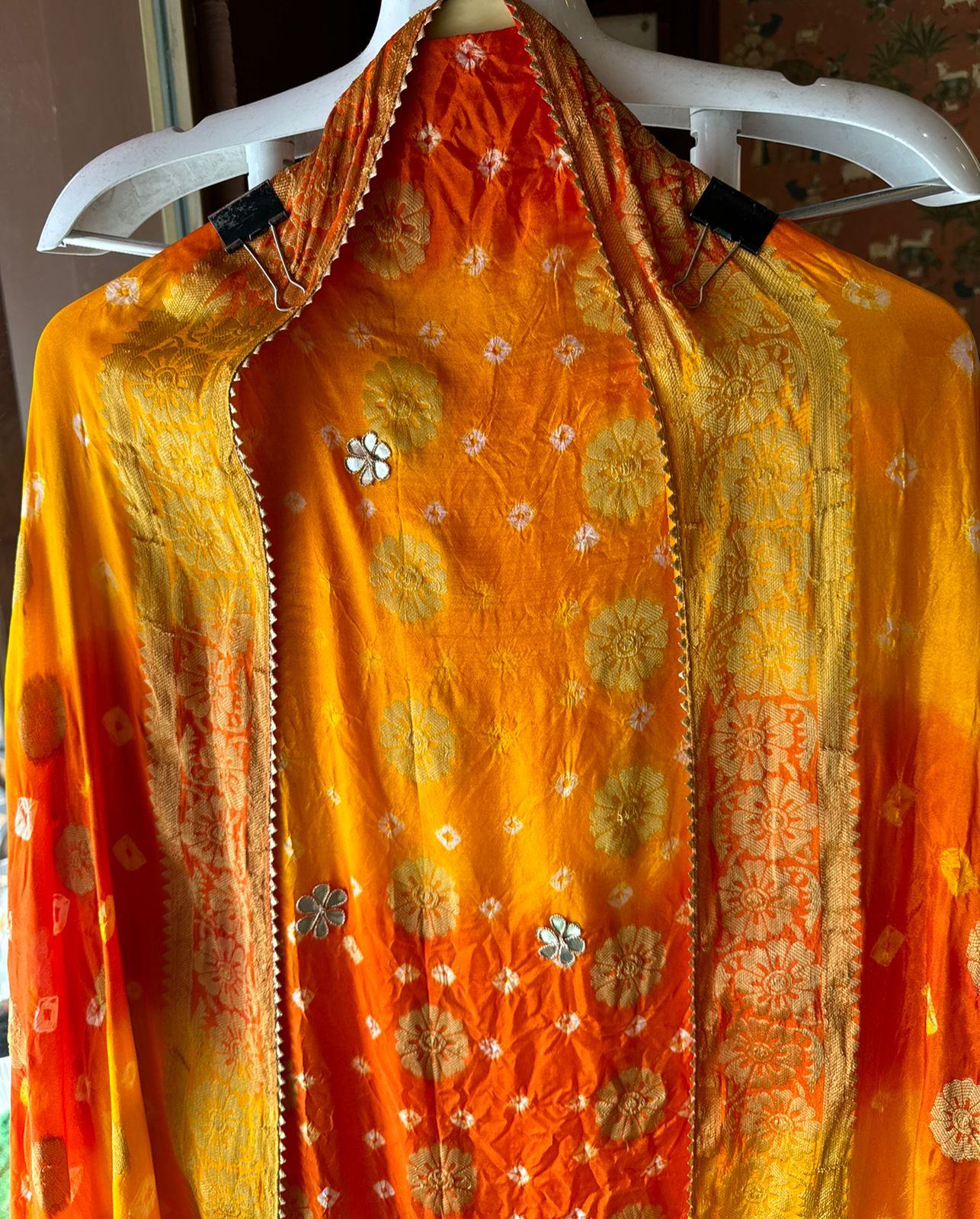 Crushed bandhani silk Suits