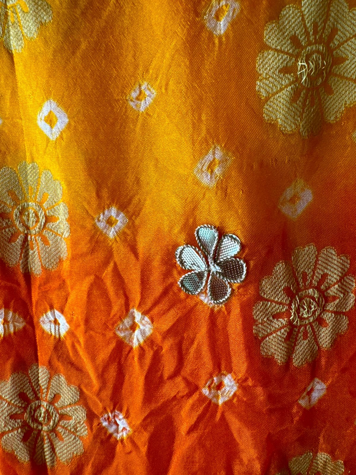 Crushed bandhani silk Suits