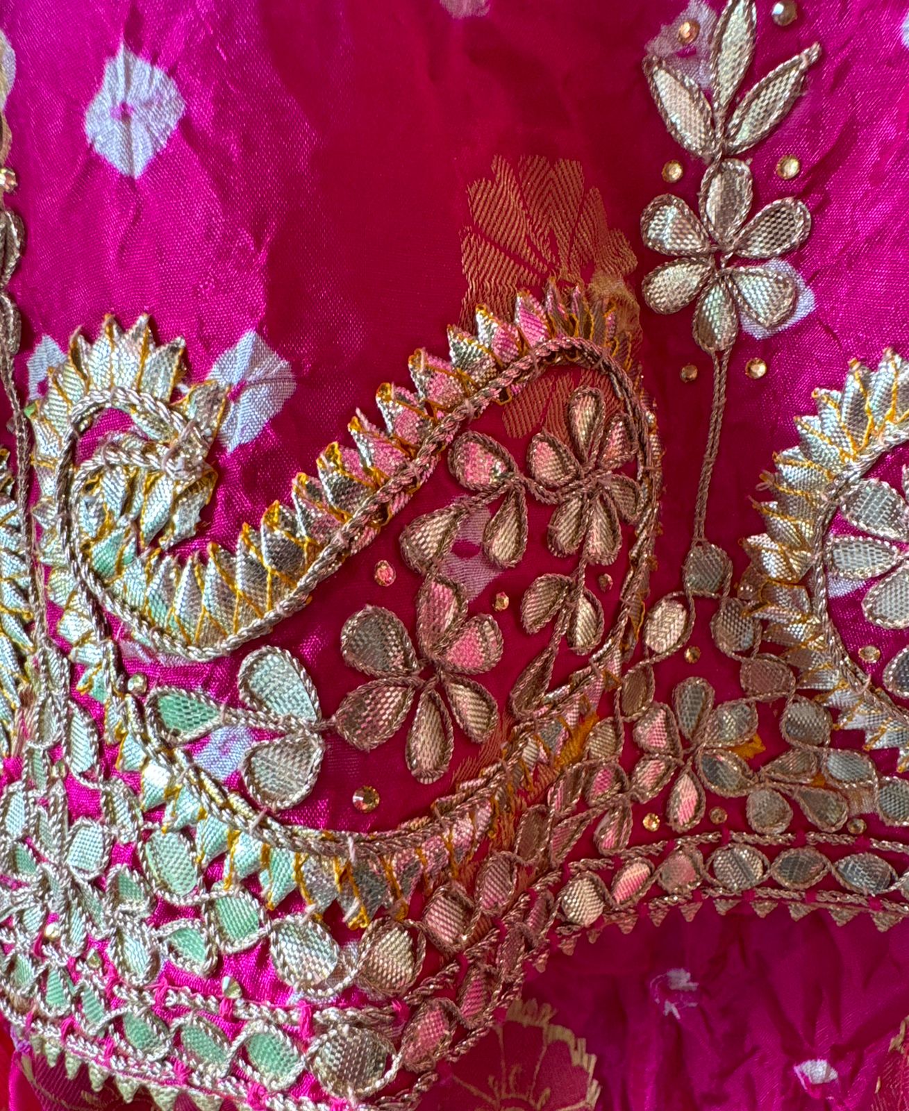 Crushed bandhani silk Suits