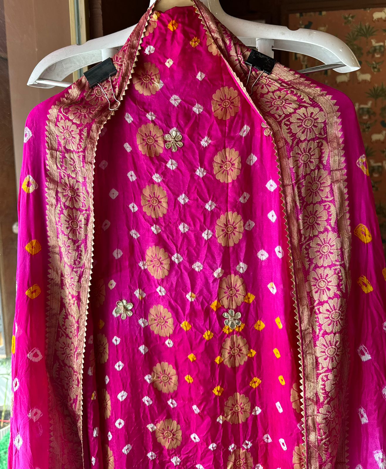 Crushed bandhani silk Suits