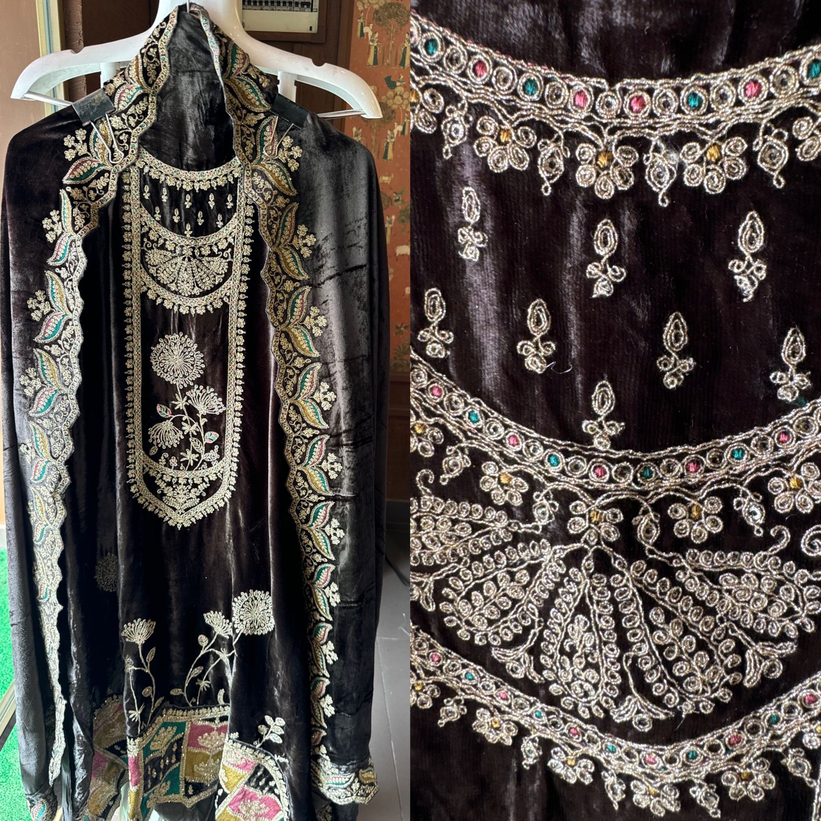 Pure micro velvet Unstitched suits