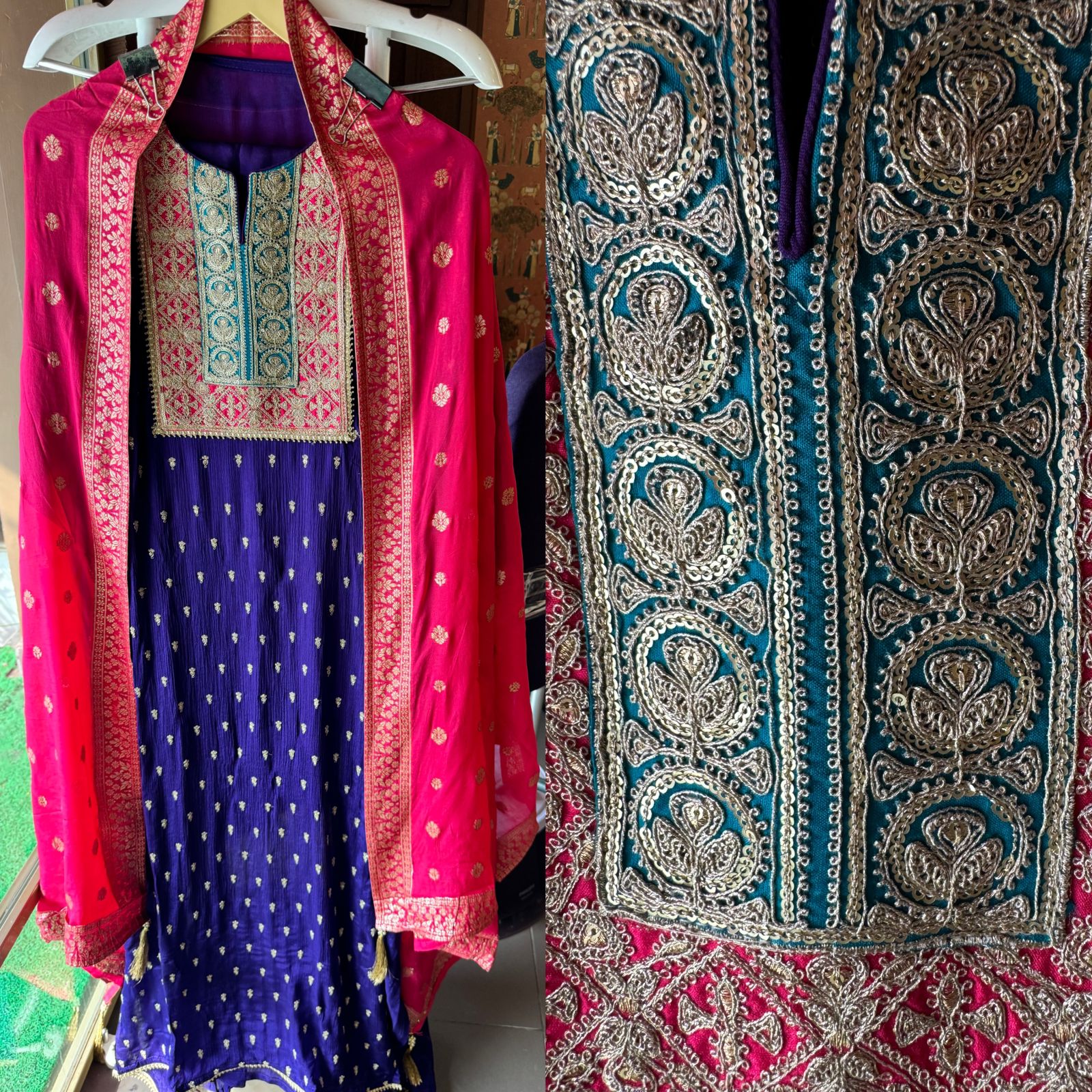 Pure chinon Unstitched kurta