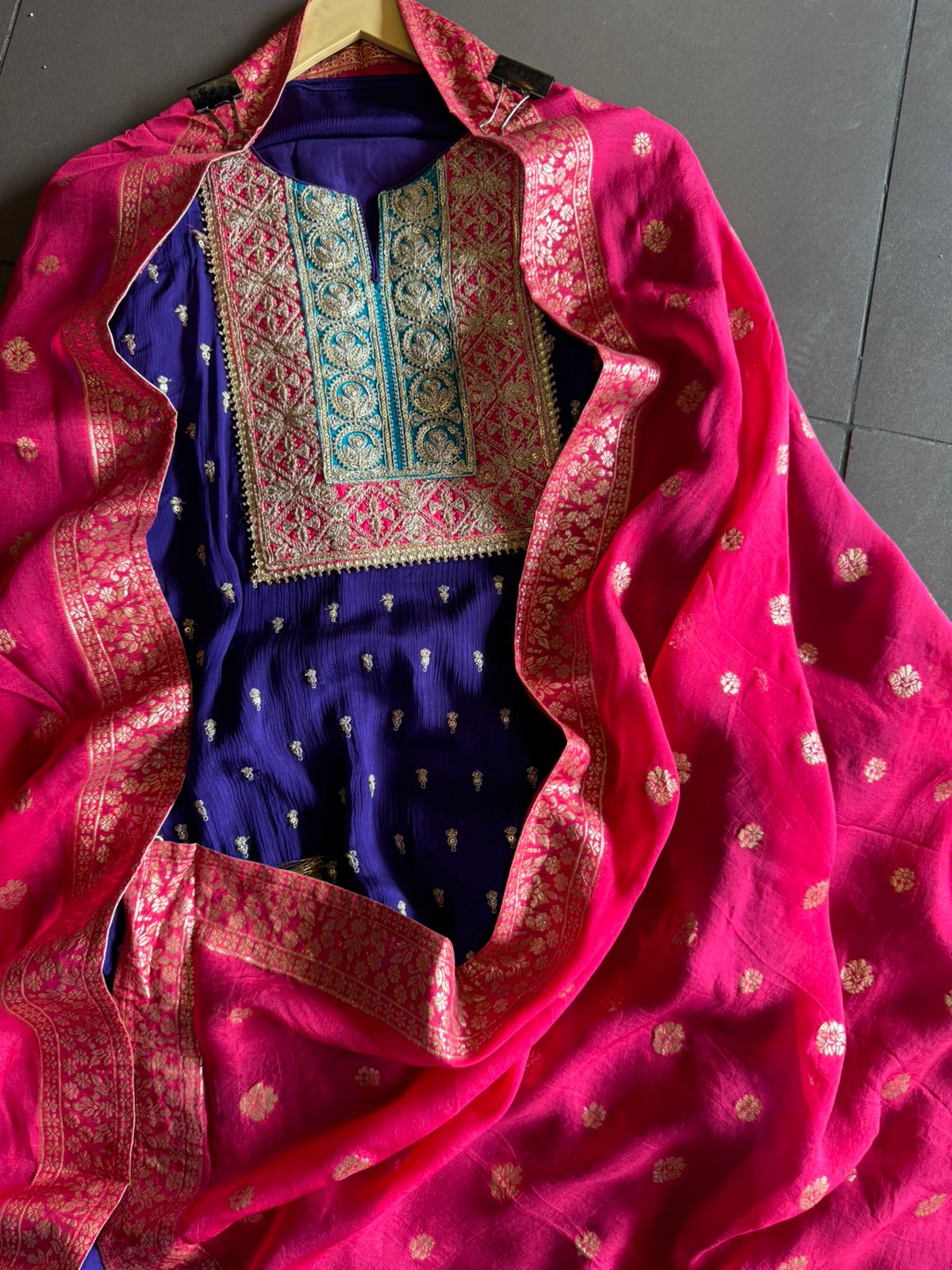 Pure chinon Unstitched kurta