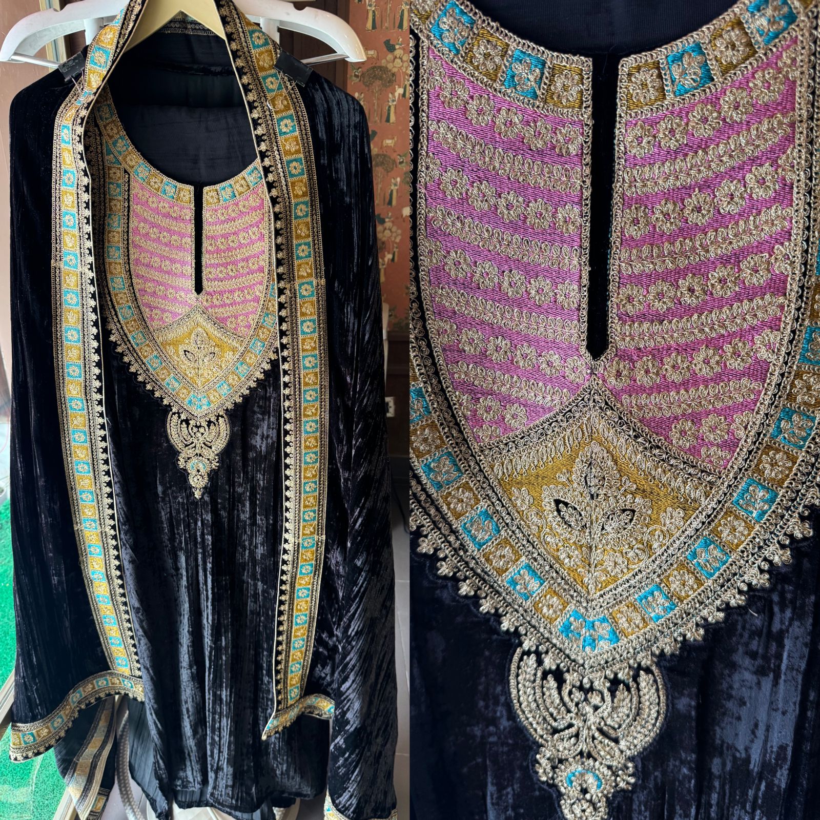 Crushed Velvet Unstitched shirt