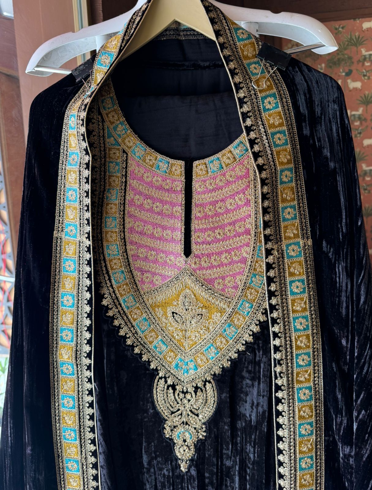 Crushed Velvet Unstitched shirt