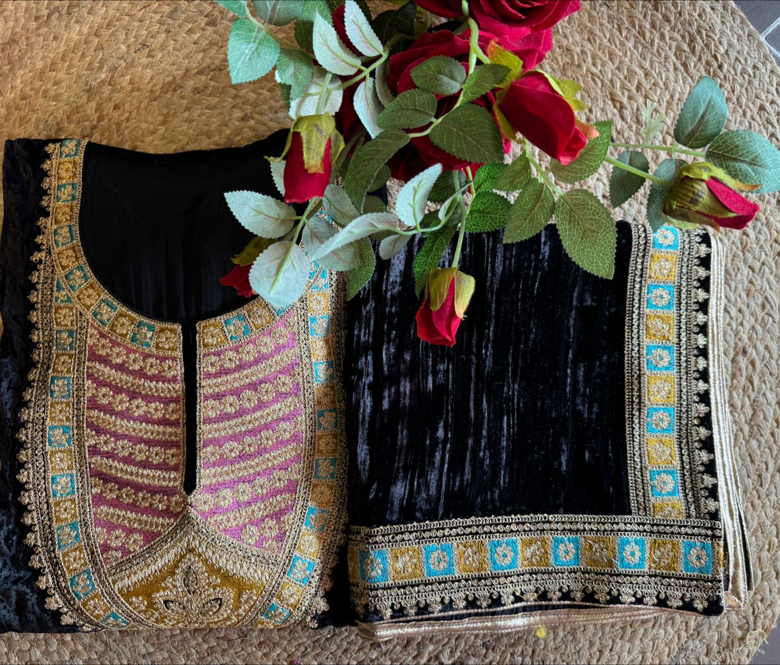 Crushed Velvet Unstitched shirt