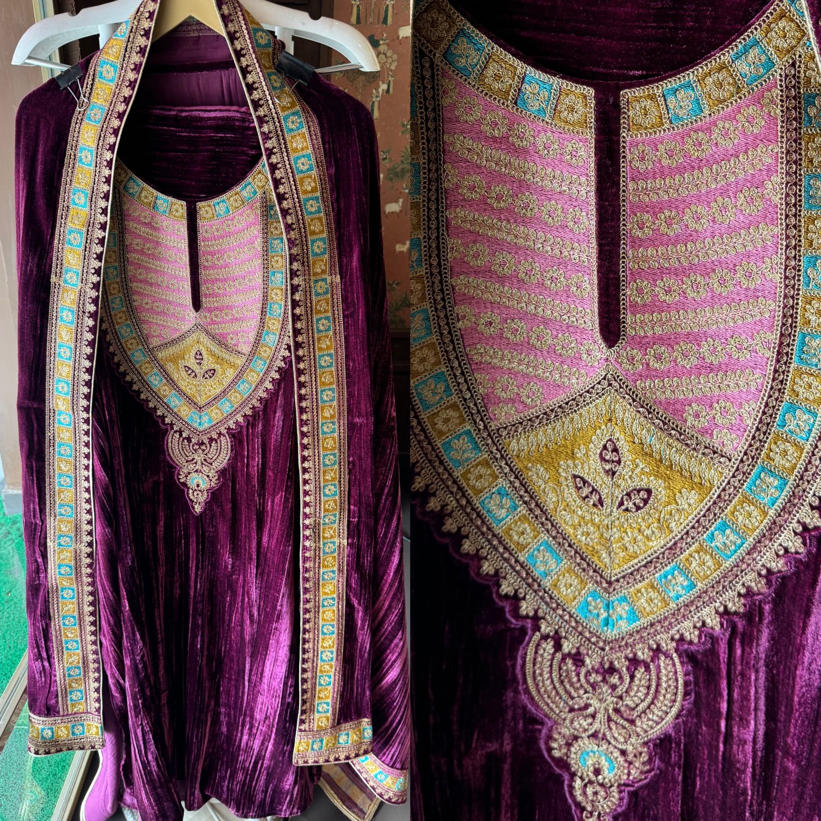 Crushed Velvet Unstitched shirt