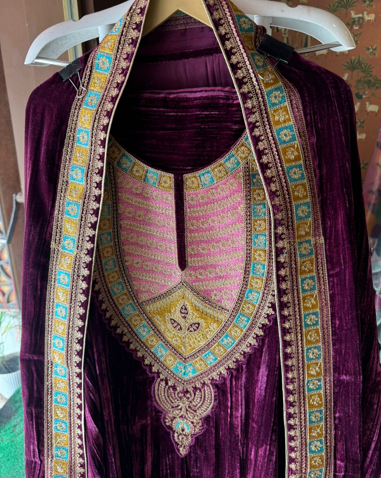 Crushed Velvet Unstitched shirt