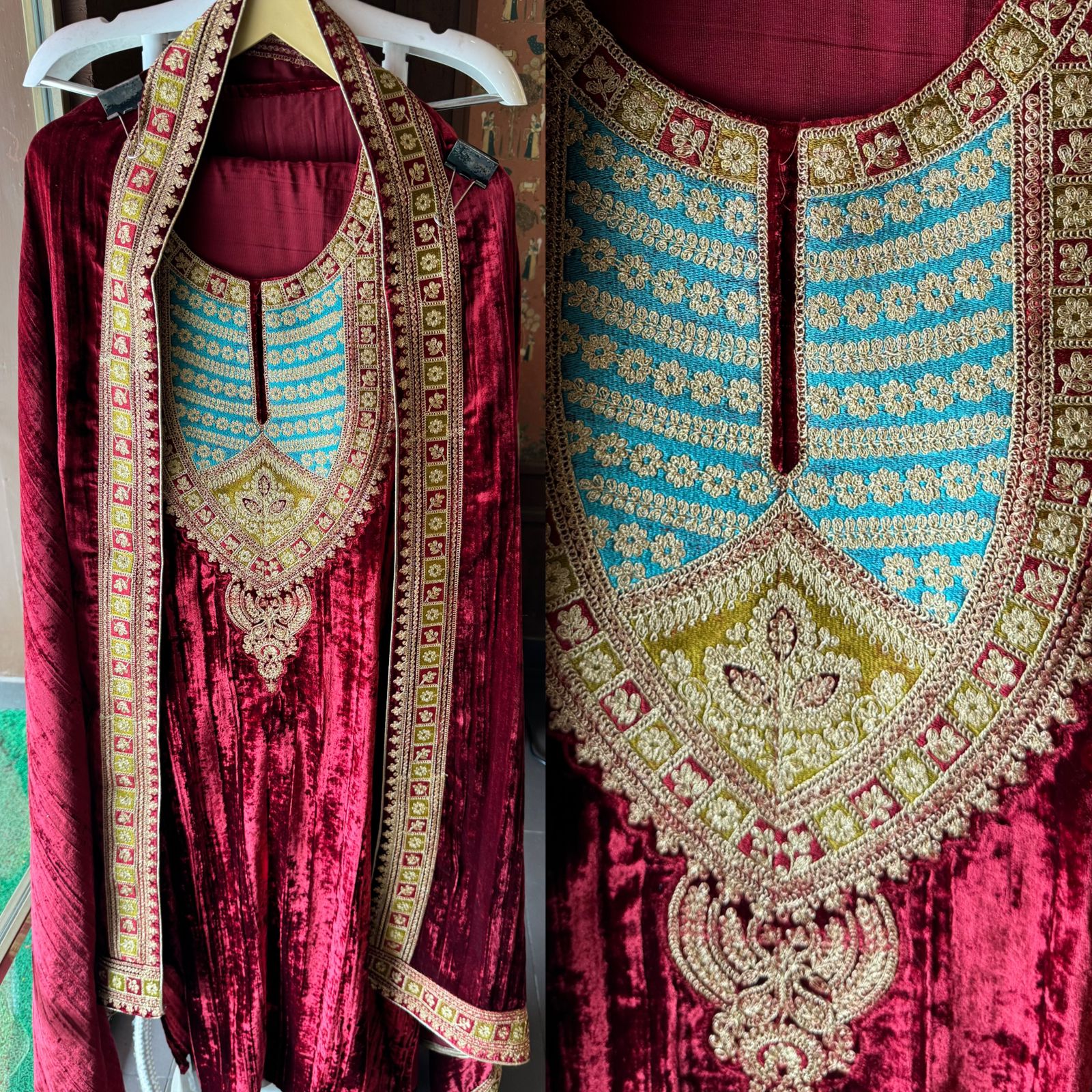 Crushed Velvet Unstitched shirt