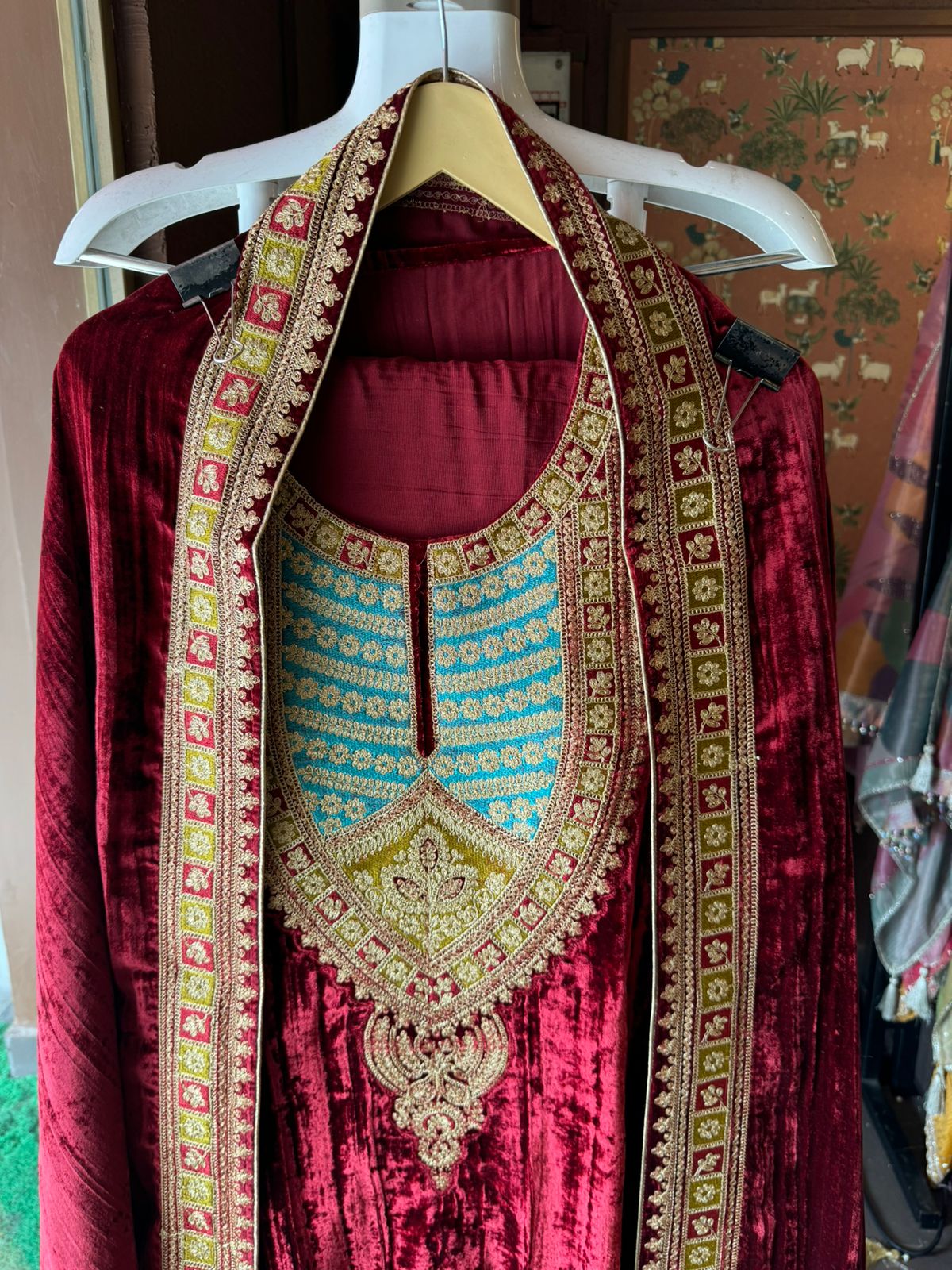 Crushed Velvet Unstitched shirt