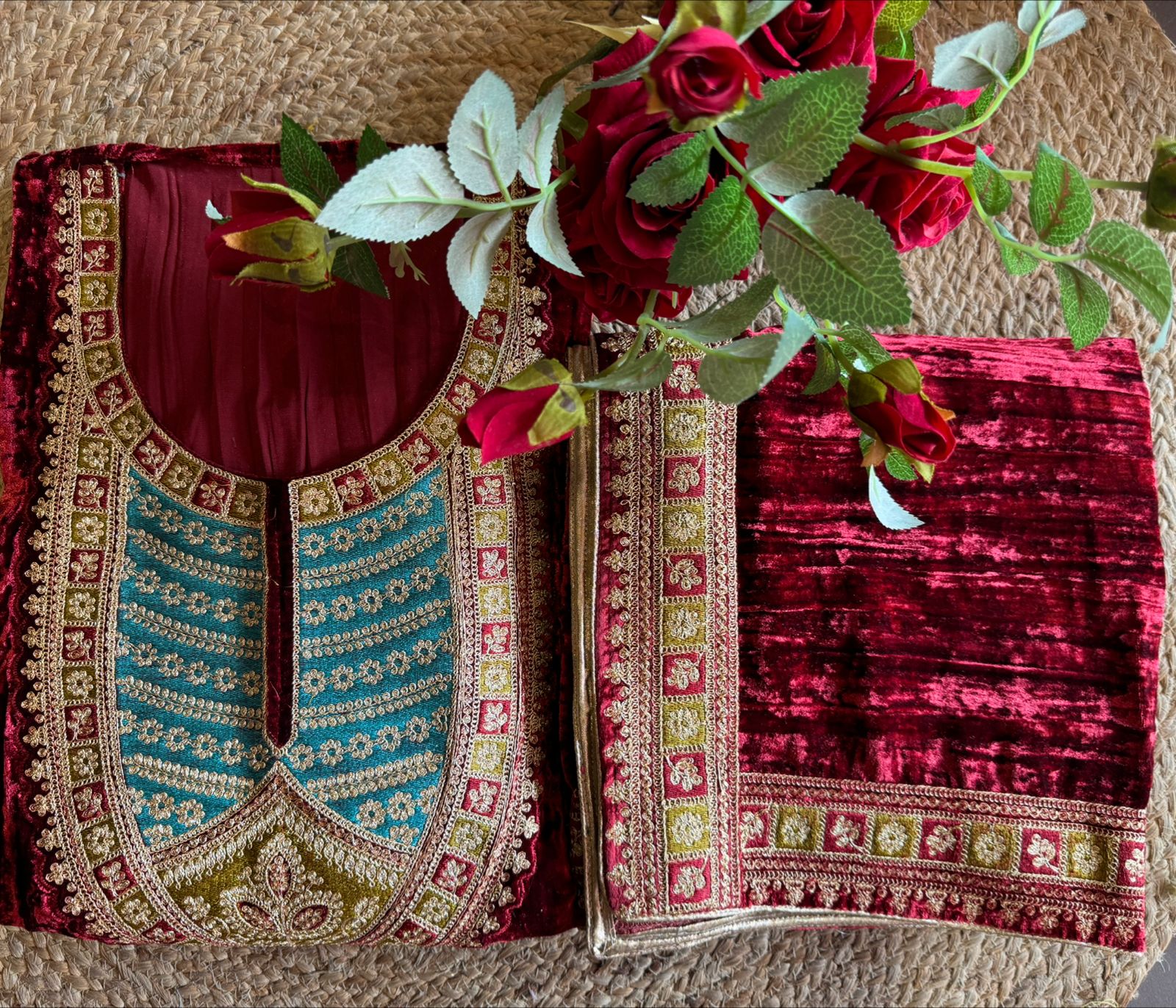 Crushed Velvet Unstitched shirt