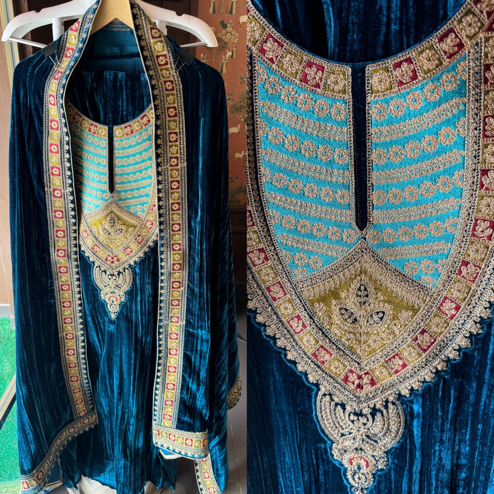 Crushed Velvet Unstitched shirt