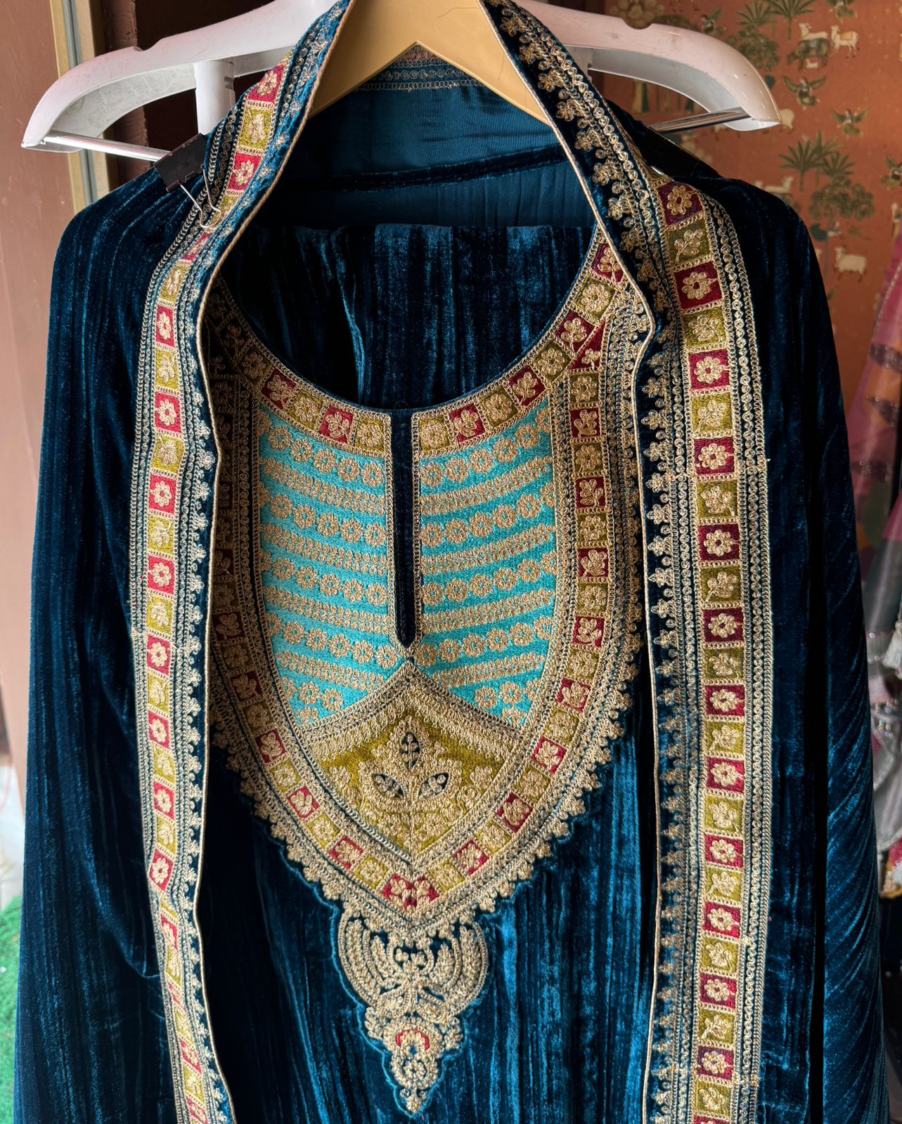 Crushed Velvet Unstitched shirt