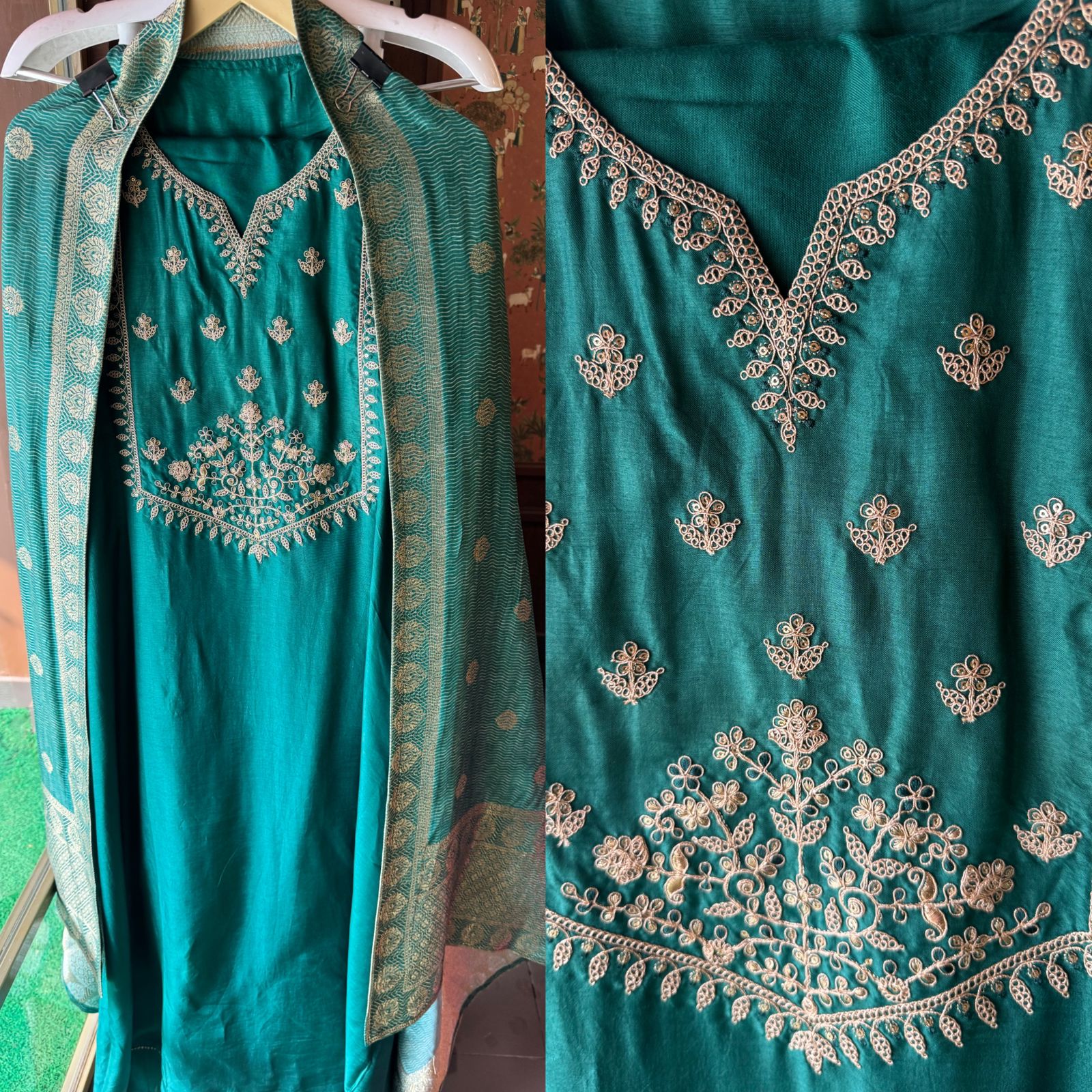 Russian silk unstitched shirt