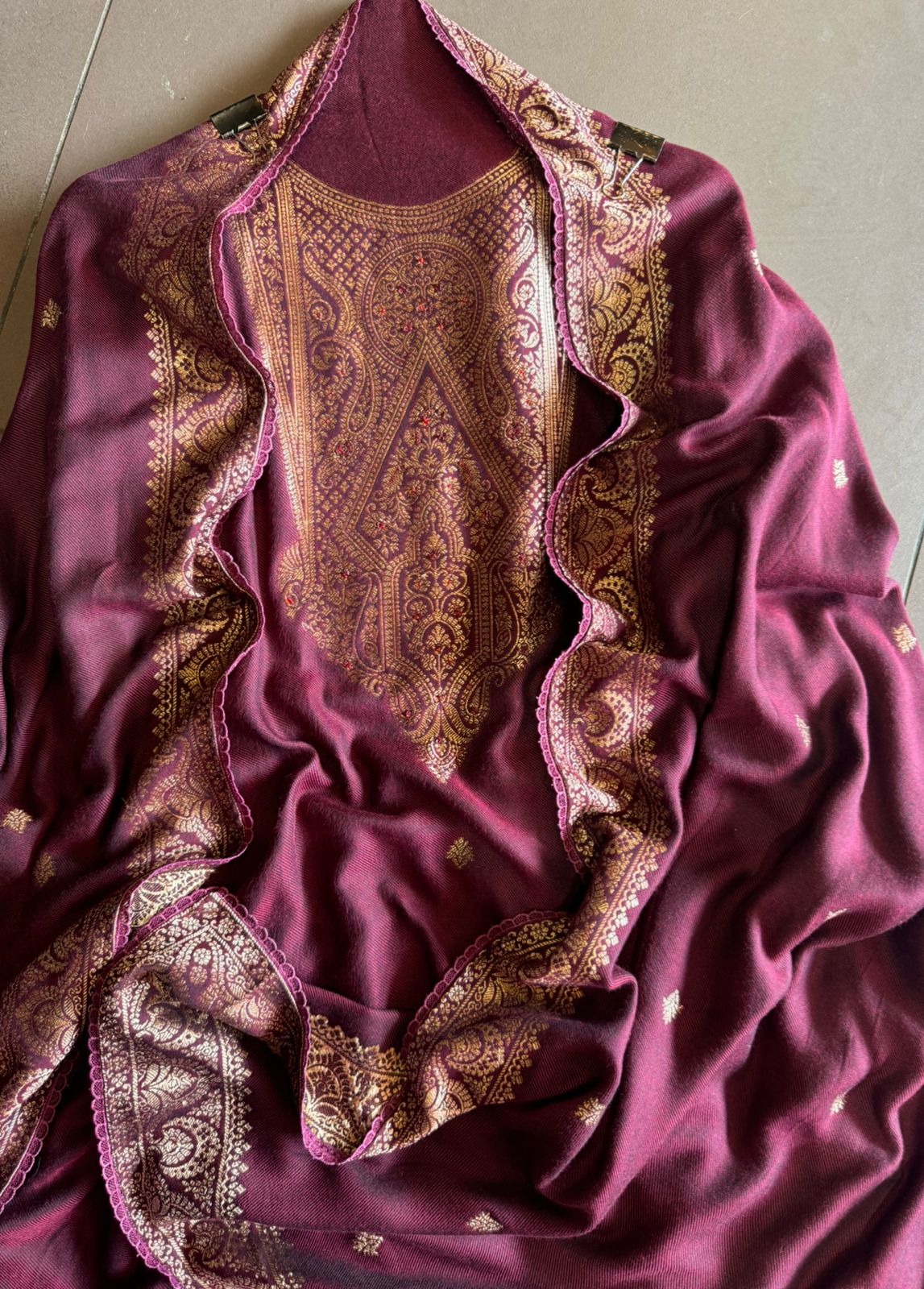 Pure Pashmina silk Unstitched Shirt