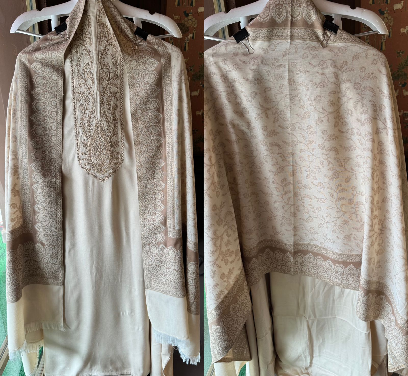 Pure pashmina Silk Unstitched kurta