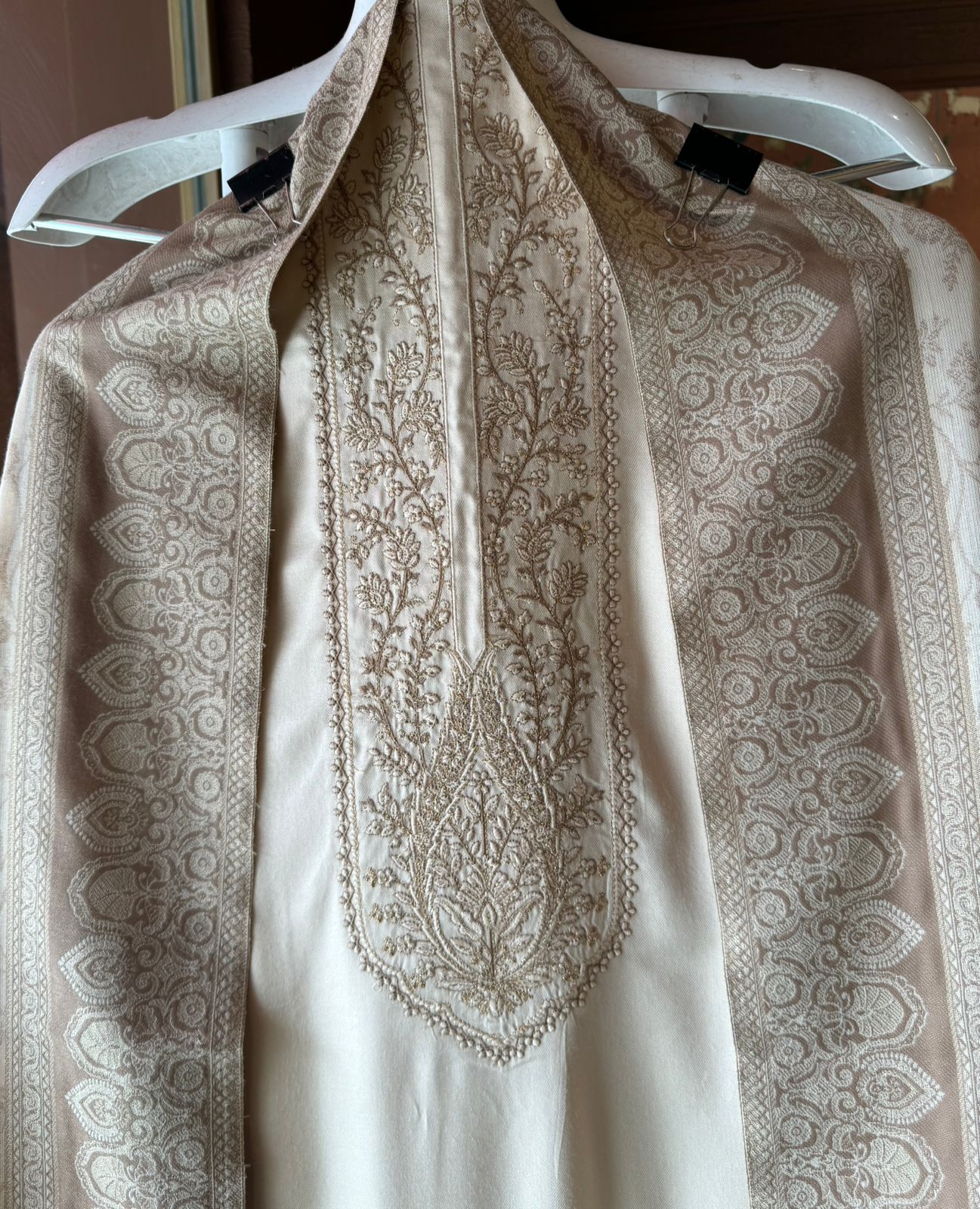 Pure pashmina Silk Unstitched kurta