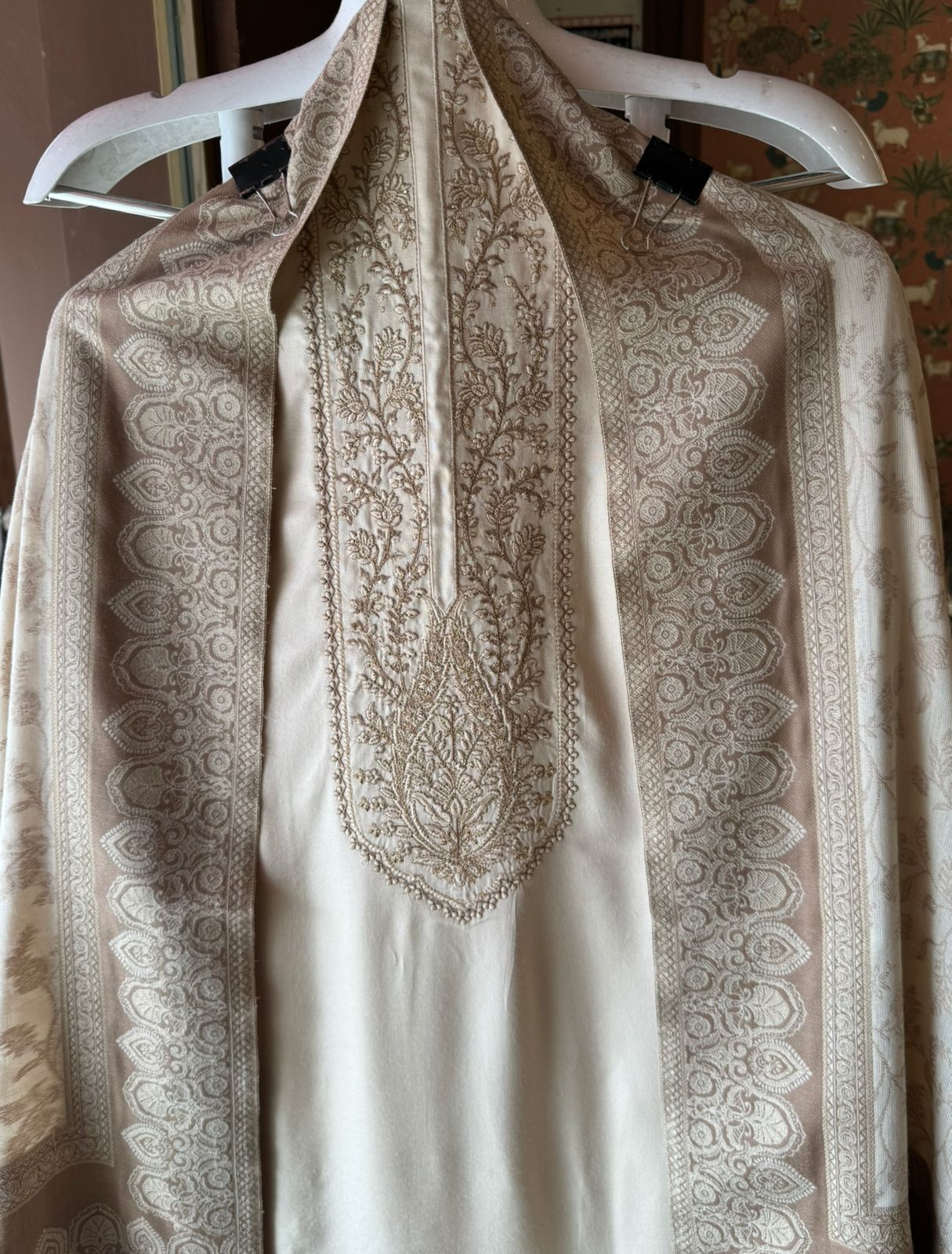 Pure pashmina Silk Unstitched kurta