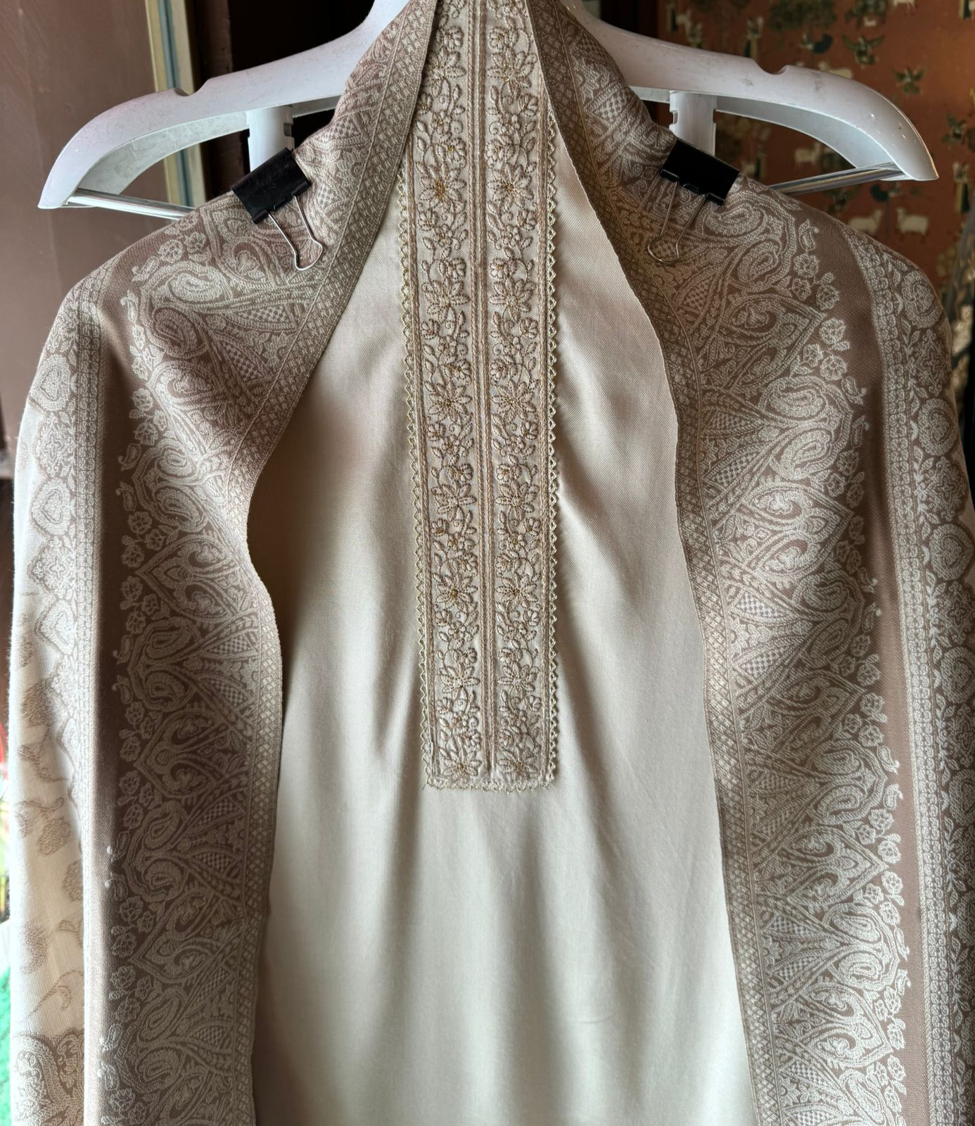 Pure pashmina Silk Unstitched kurta