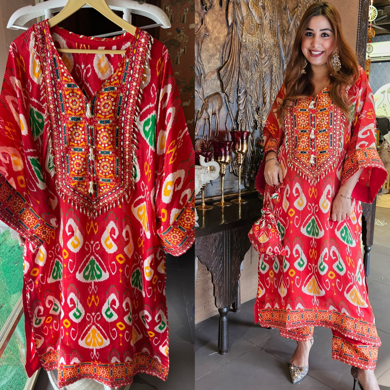 SHOP OUR NEW DESIGN IN STITCHED COLLECTION WITH IKKAT PRINT