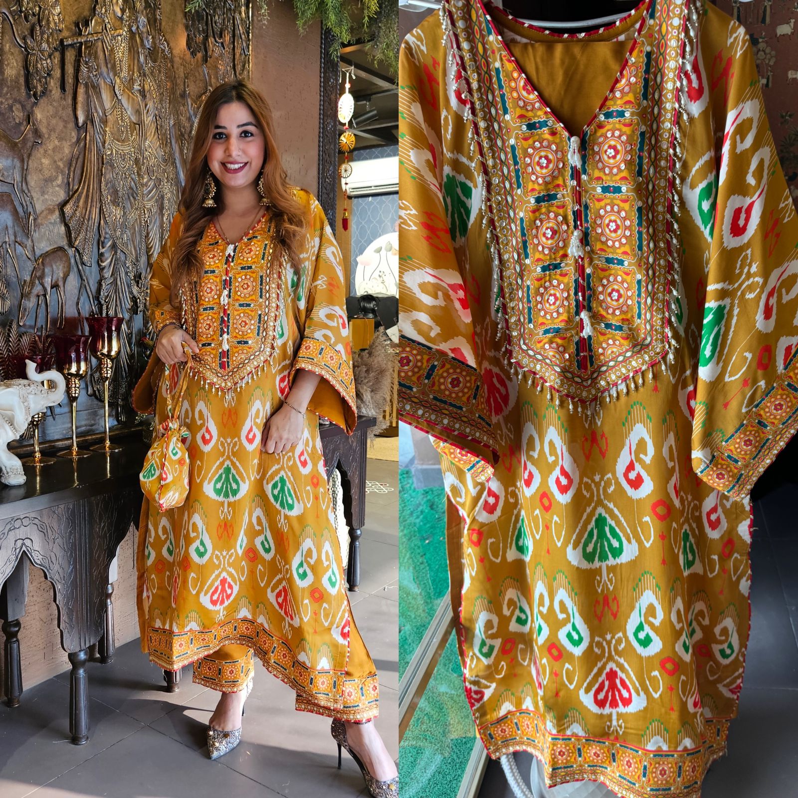 SHOP OUR NEW DESIGN IN STITCHED COLLECTION WITH IKKAT PRINT