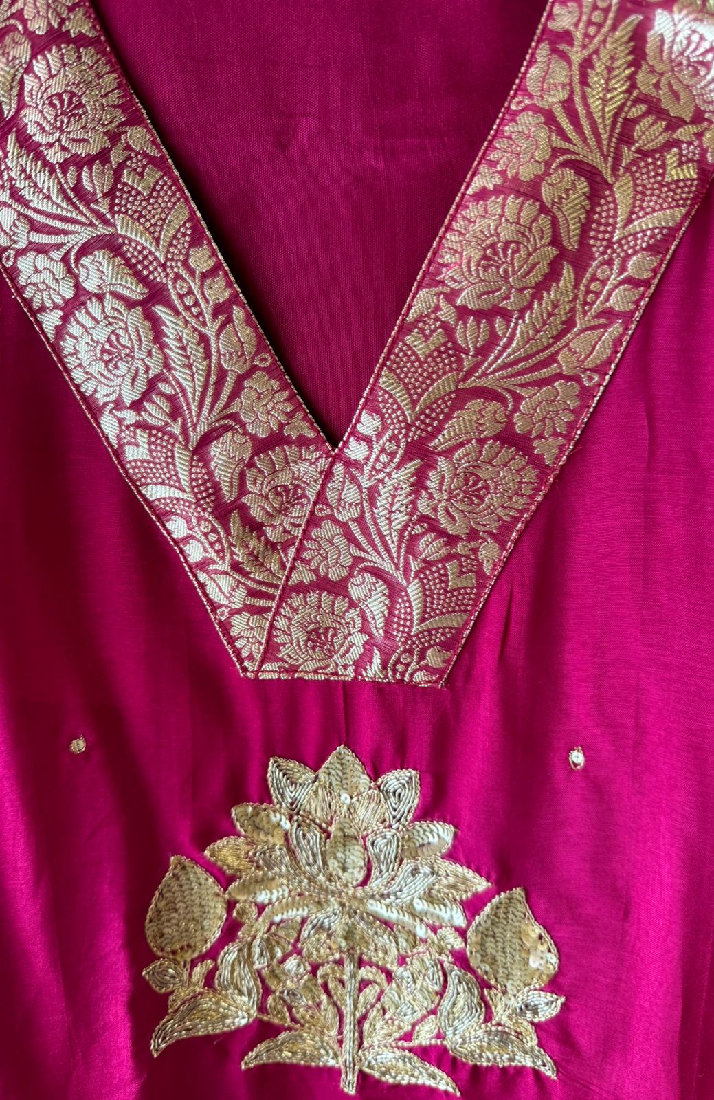 Pure Silk Suits with banarsi Patti border