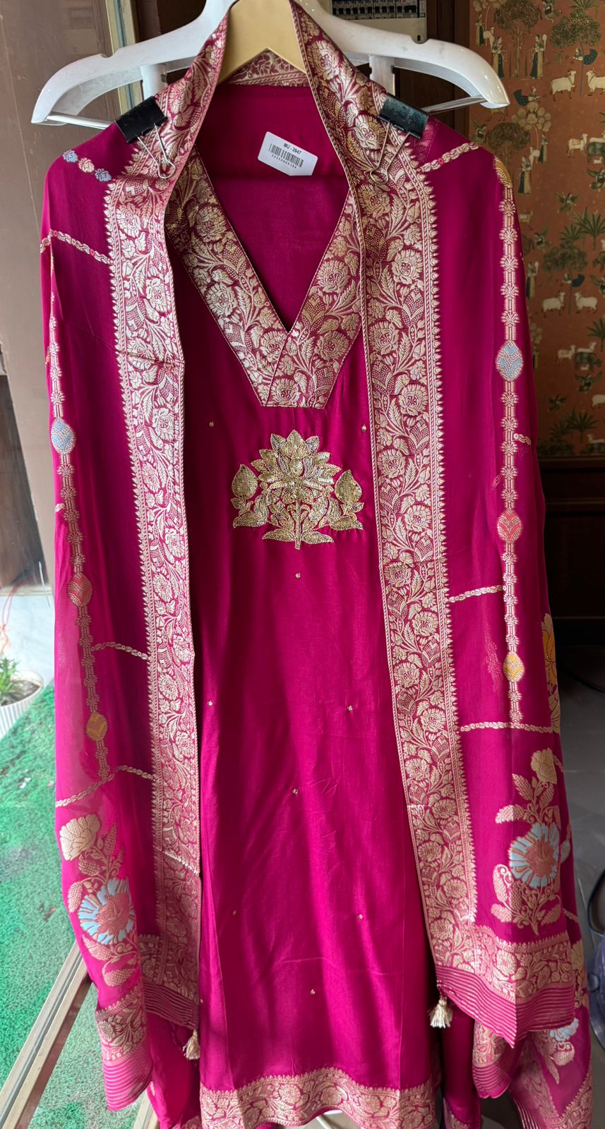 Pure Silk Suits with banarsi Patti border