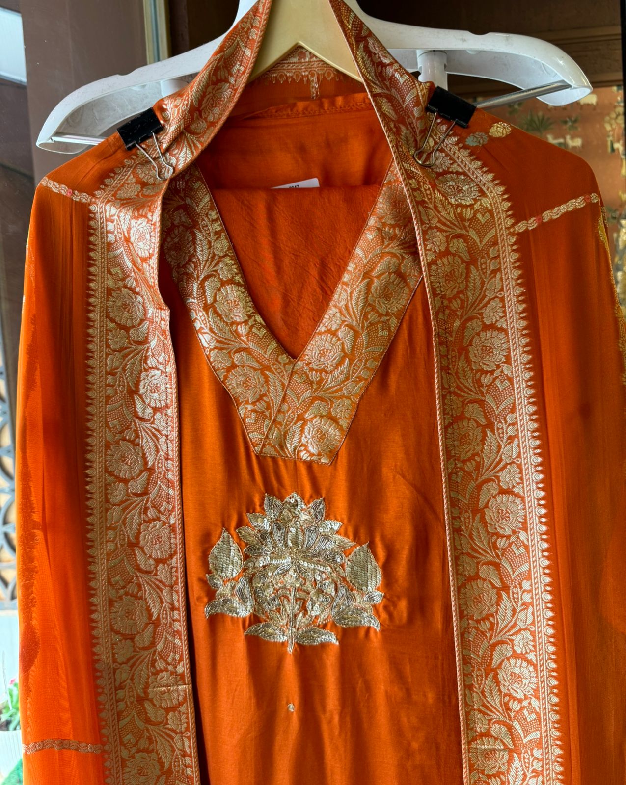 Pure Silk Suits with banarsi Patti border