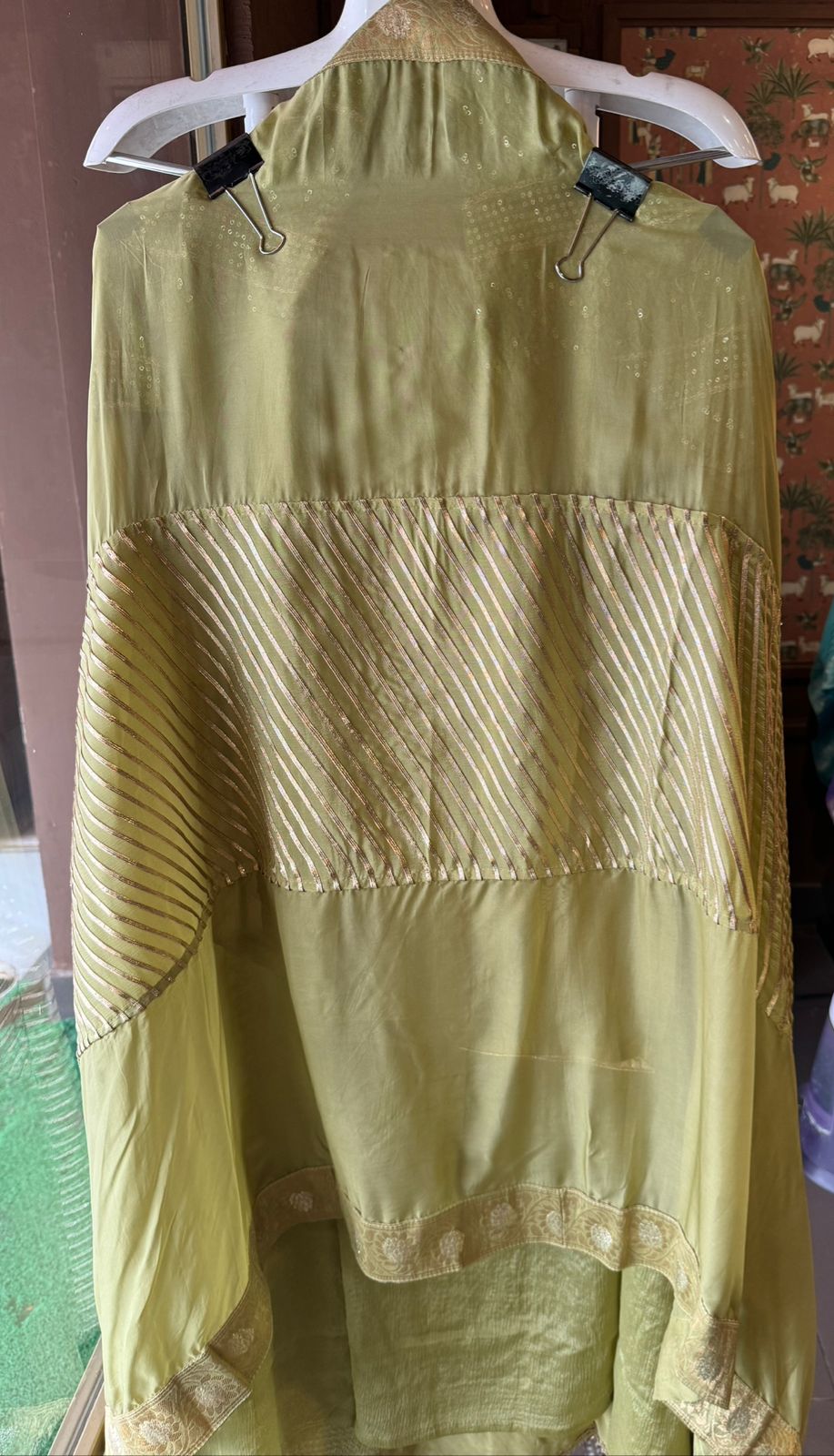 Soft and pure Georgette lakhnavi embroidered shirt