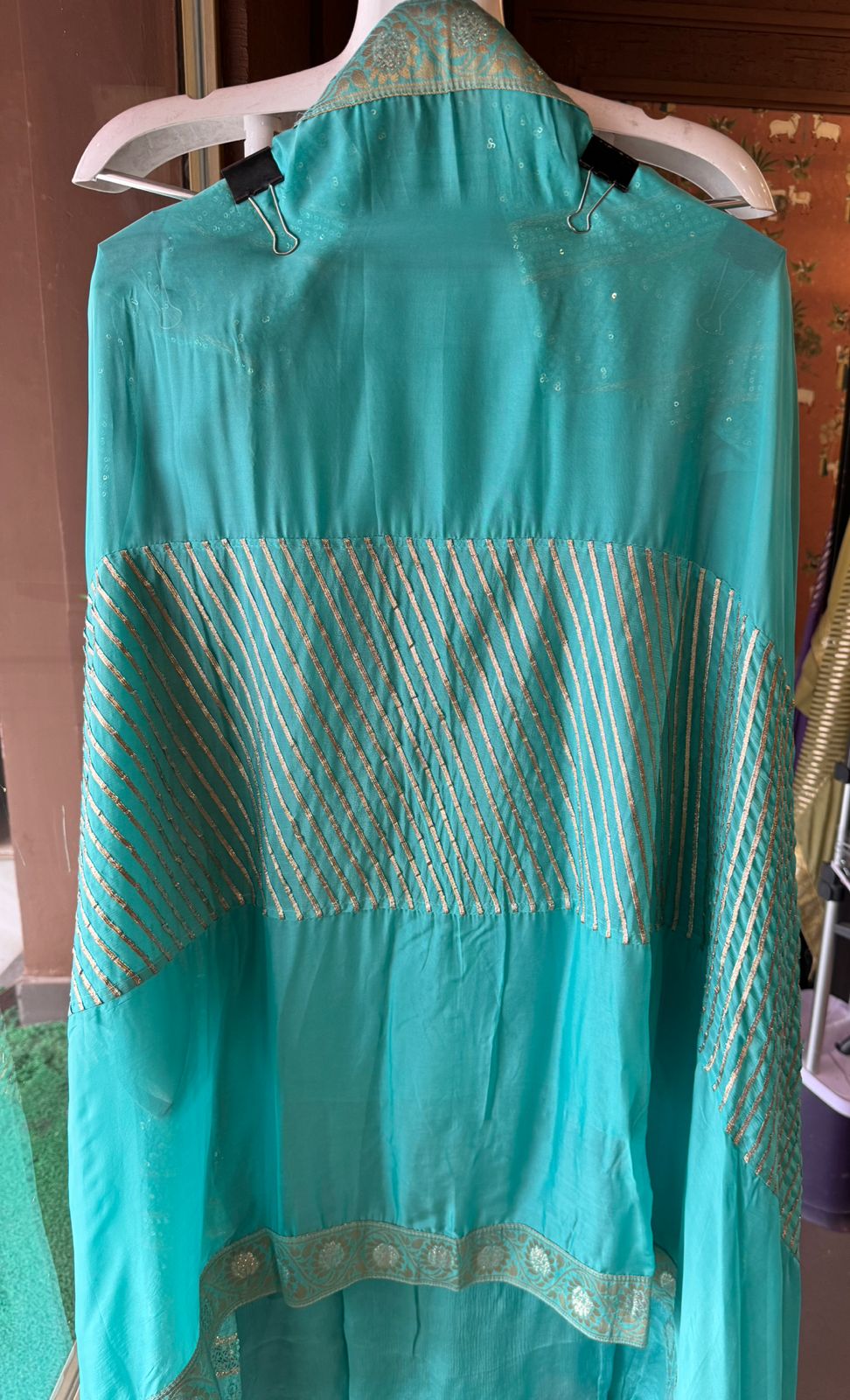 Soft and pure Georgette lakhnavi embroidered shirt