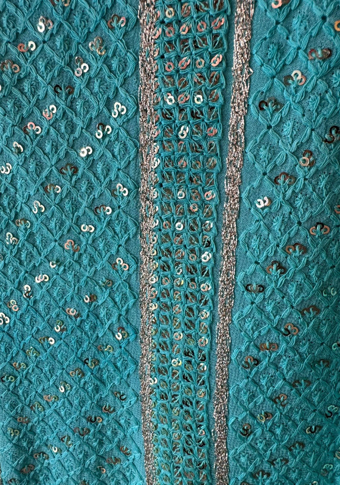 Soft and pure Georgette lakhnavi embroidered shirt