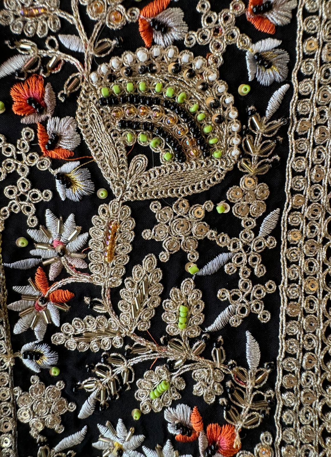 Tissue Unstitched Kurta design with self weavings