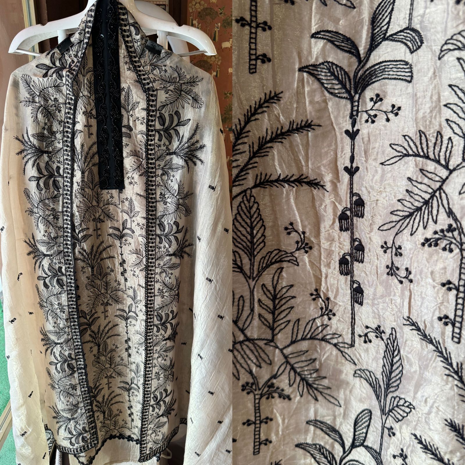 Pure crushed glass tissue shirt